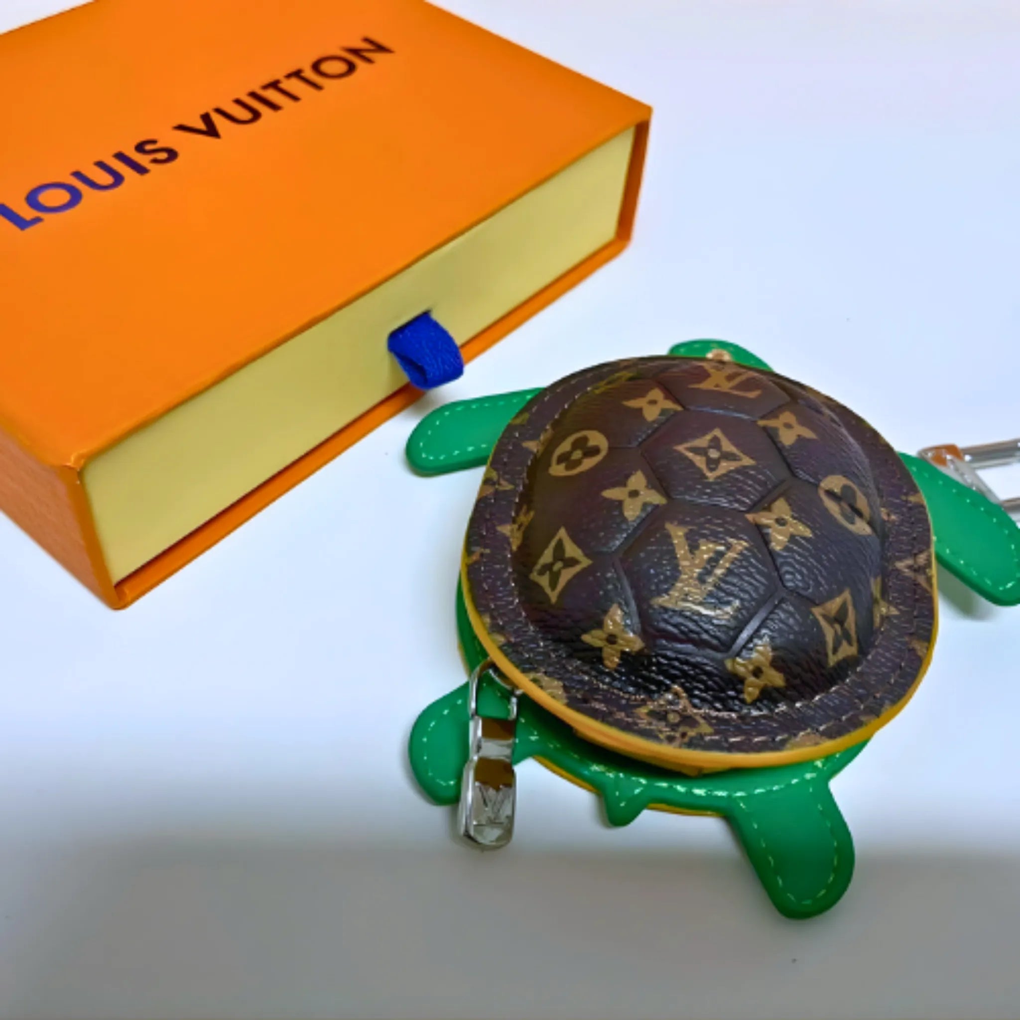 Louis Vuitton Turtle Pouch Bag Charm Green Monogram Mini Keychain M02526