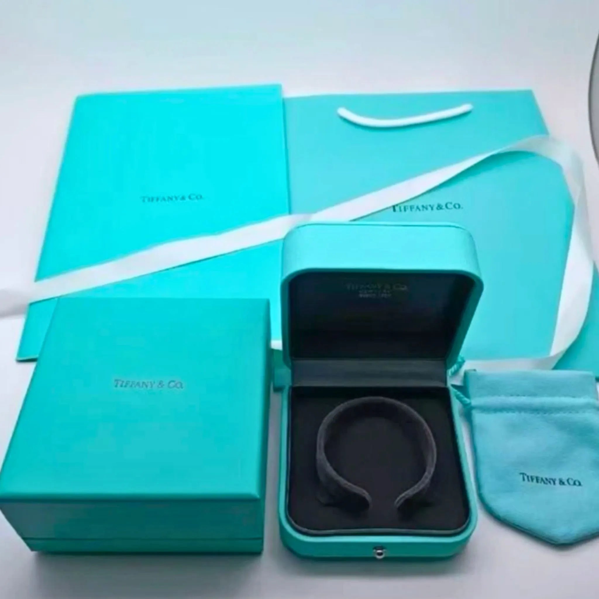 Tiffany & Co. Blue Leather Watch & Bracelet Presentation Gift Storage Box
