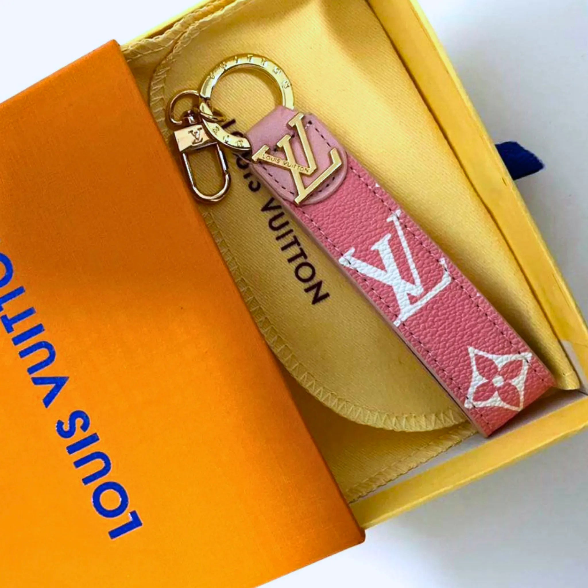 Louis Vuitton Dragonne Key Holder Bag Charm Pink Monogram Keychain