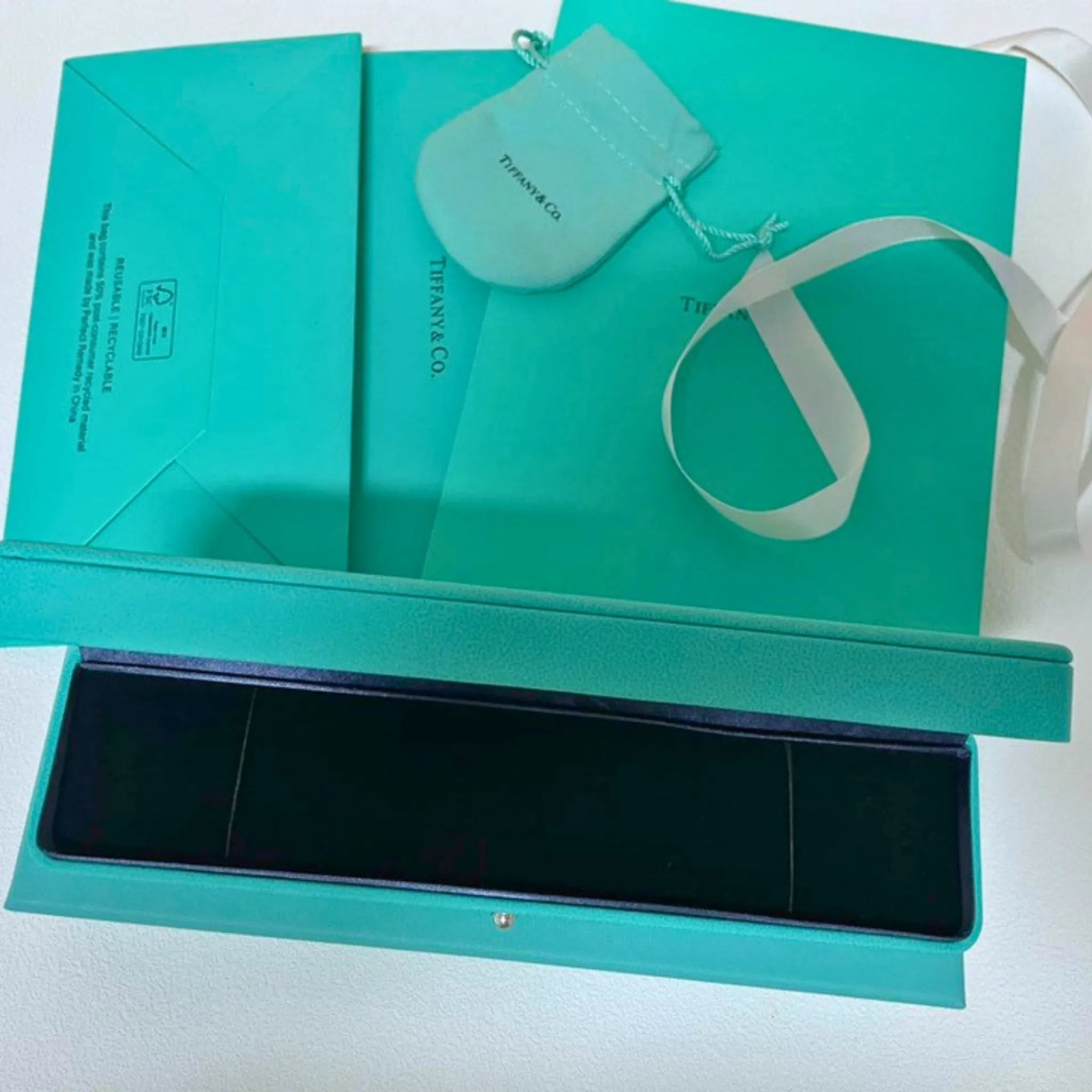 Tiffany & Co. Blue Leather Bracelet Presentation Gift Box & Jewellery Case