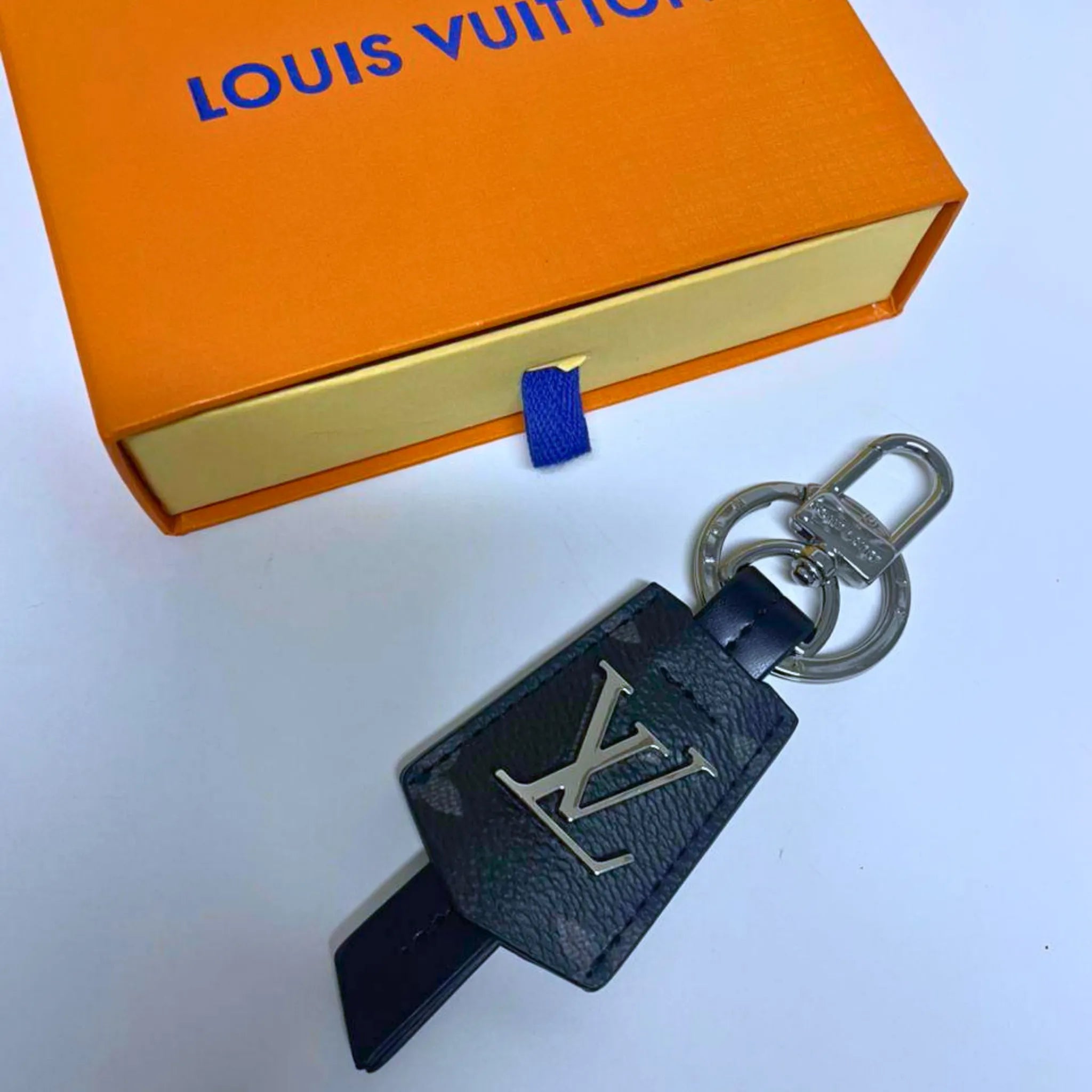Louis Vuitton Cloches Cles Bag Charm Key Holder Black Monogram Keychain