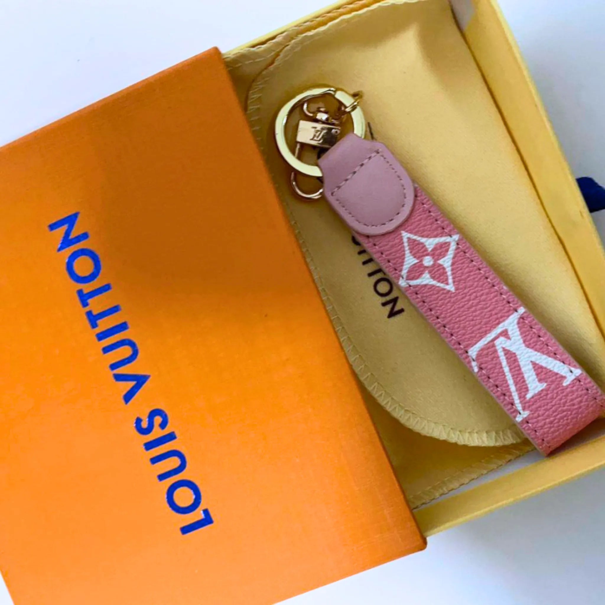 Louis Vuitton Dragonne Key Holder Bag Charm Pink Monogram Keychain