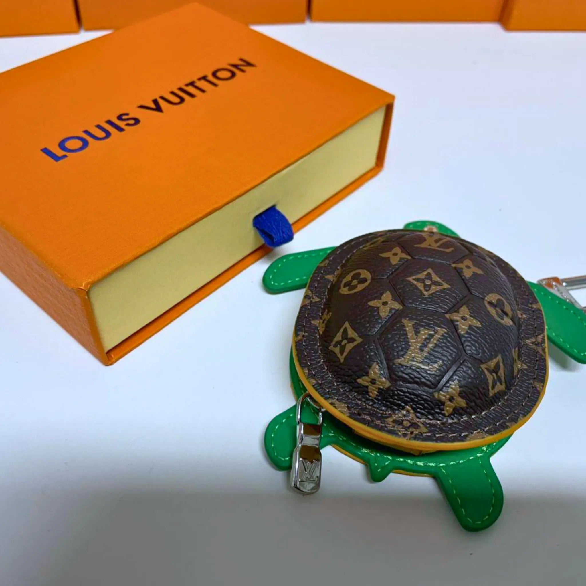 Louis Vuitton Turtle Pouch Bag Charm Green Monogram Mini Keychain M02526