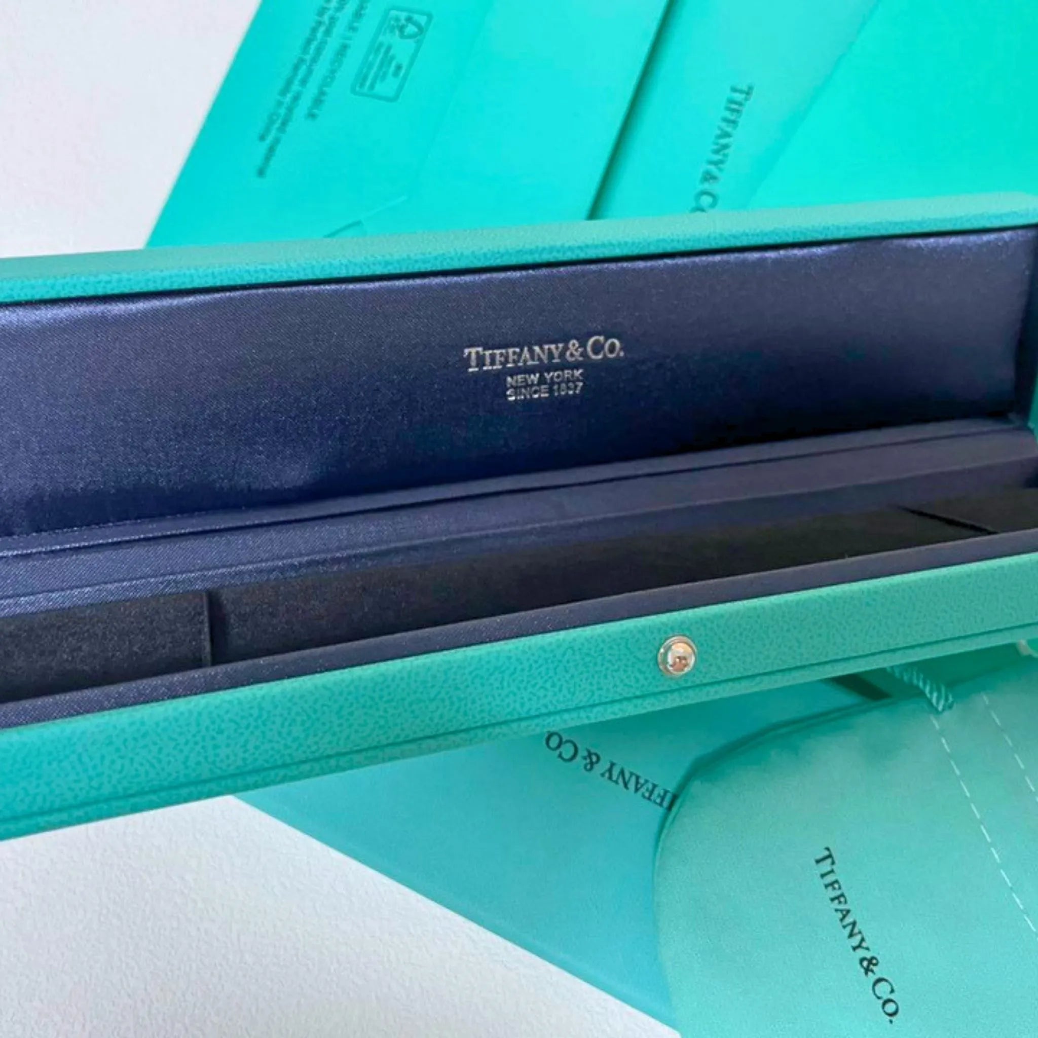 Tiffany & Co. Blue Leather Bracelet Presentation Gift Box & Jewellery Case