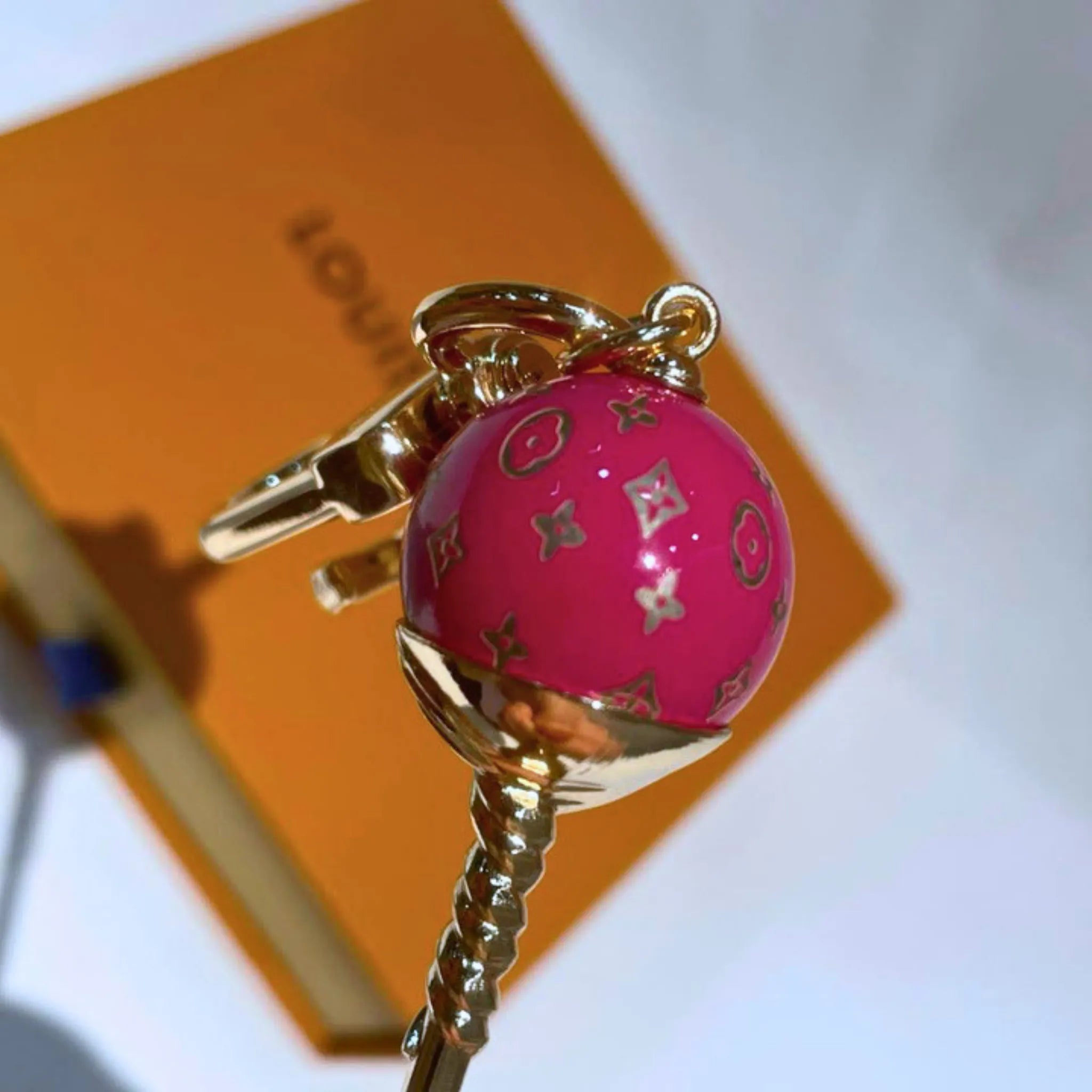 Louis Vuitton Monogram Lollipop Bag Charm Keychain Fuchsia Pink