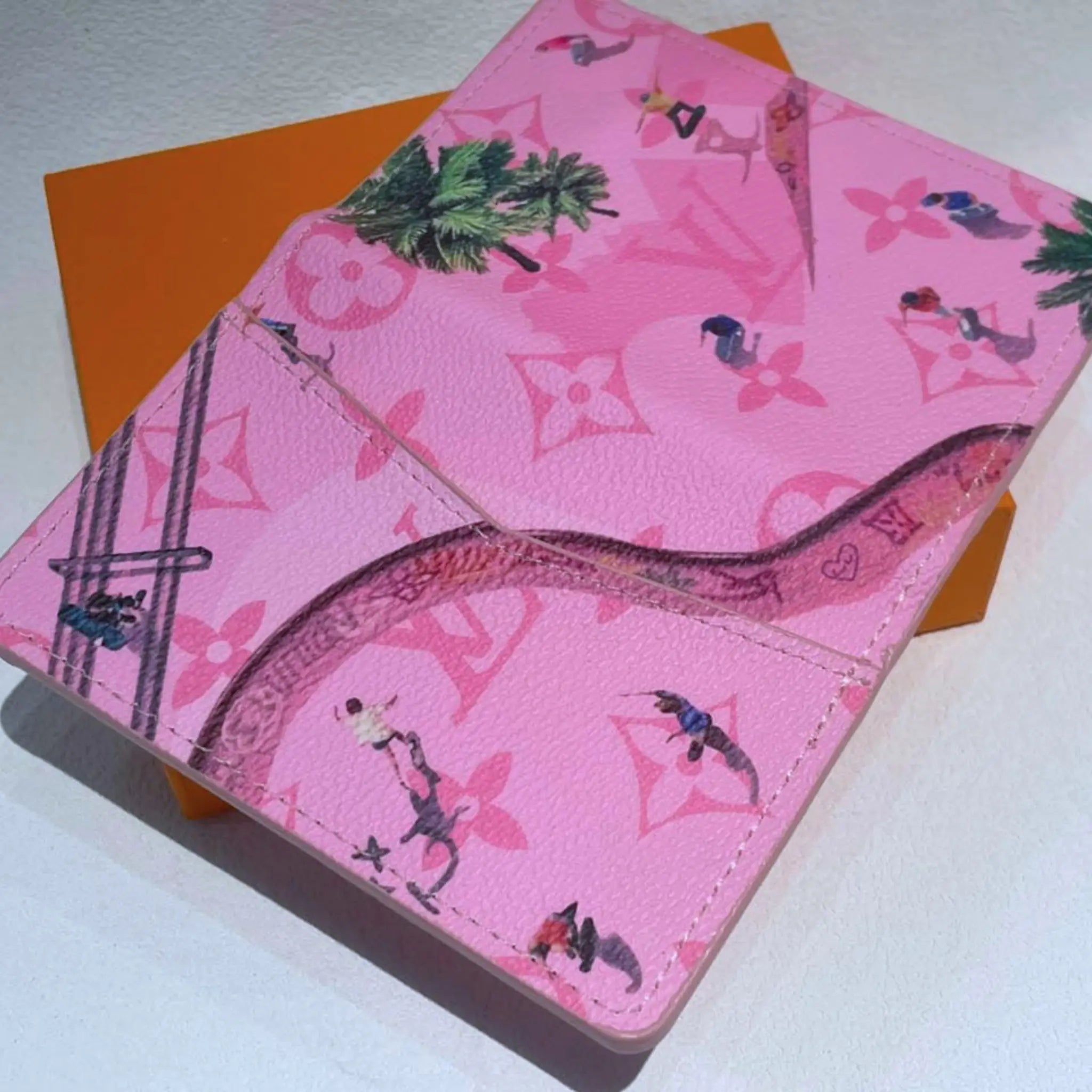 Louis Vuitton Pink Leather Monogram Sunset Pocket Organizer