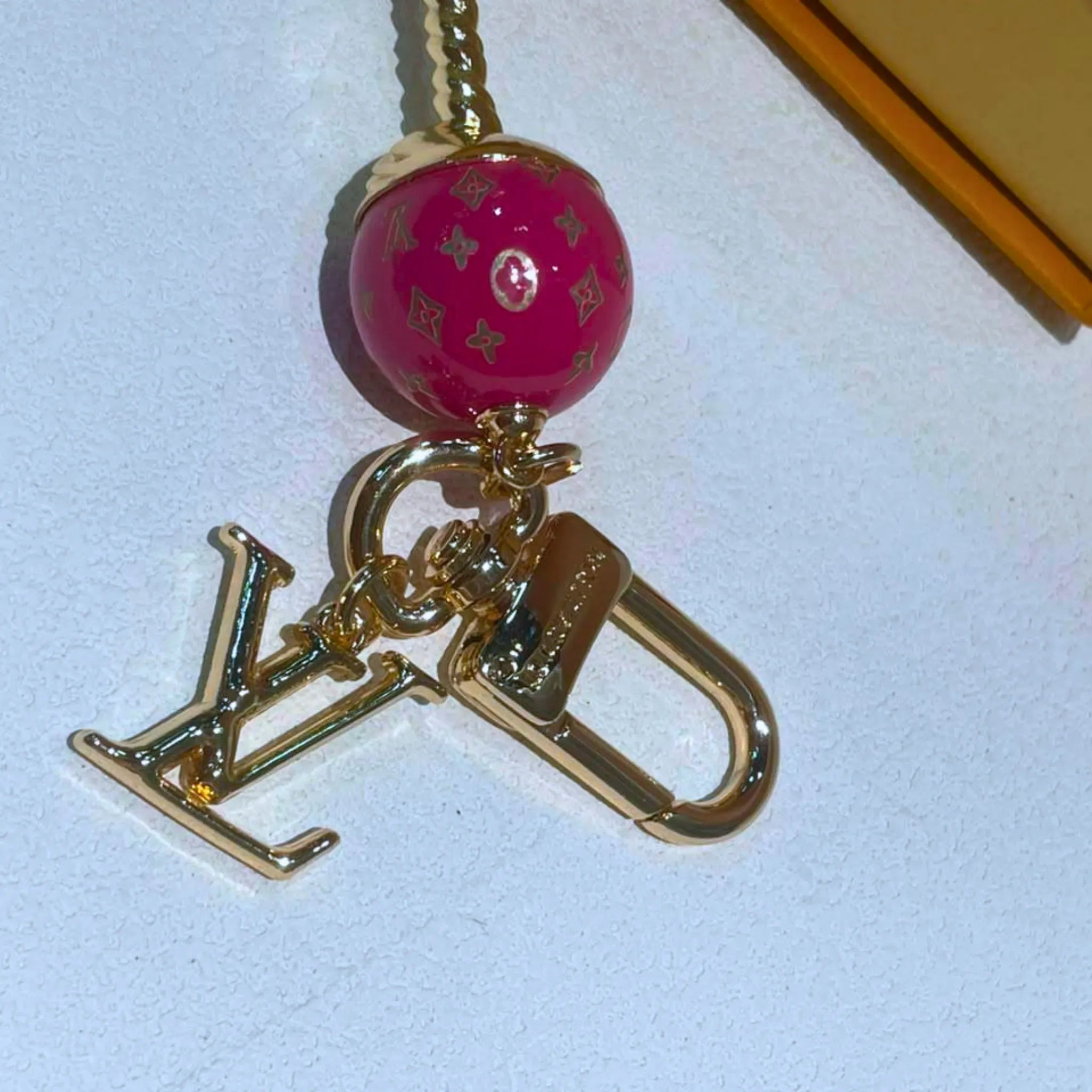Louis Vuitton Monogram Lollipop Bag Charm Keychain Fuchsia Pink