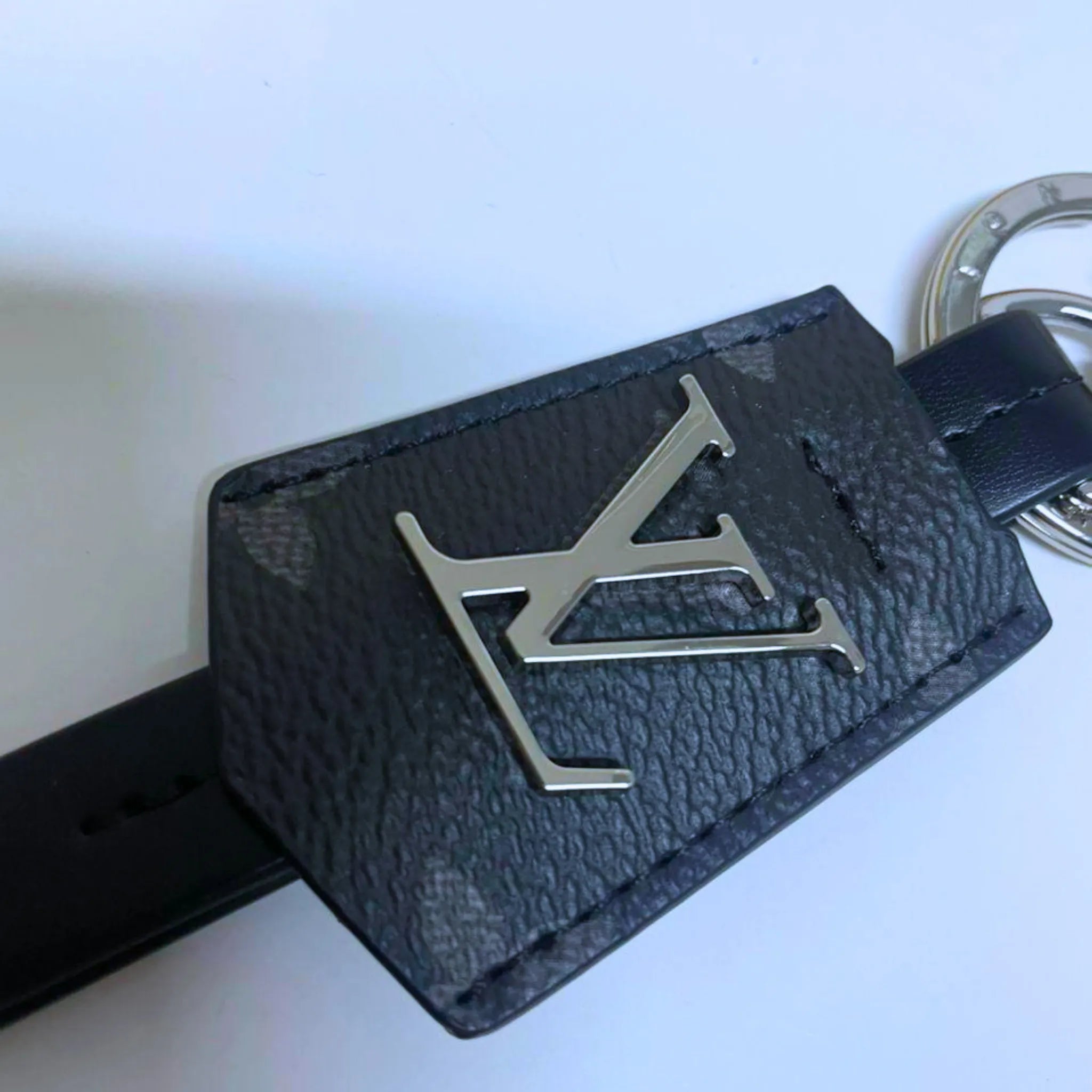 Louis Vuitton Cloches Cles Bag Charm Key Holder Black Monogram Keychain