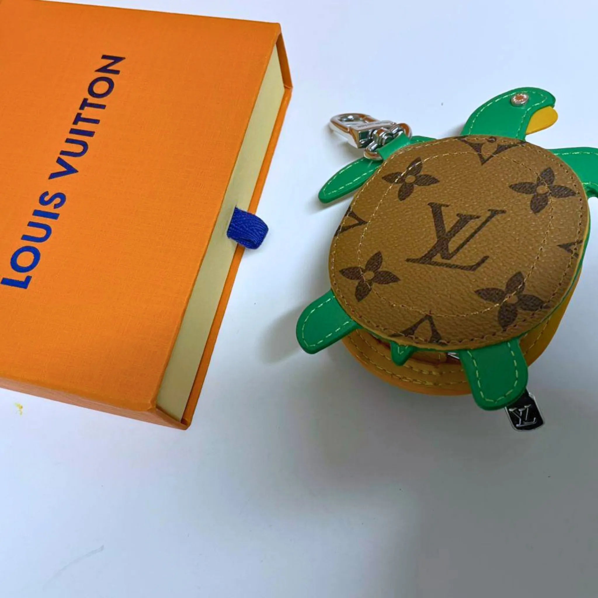 Louis Vuitton Turtle Pouch Bag Charm Green Monogram Mini Keychain M02526