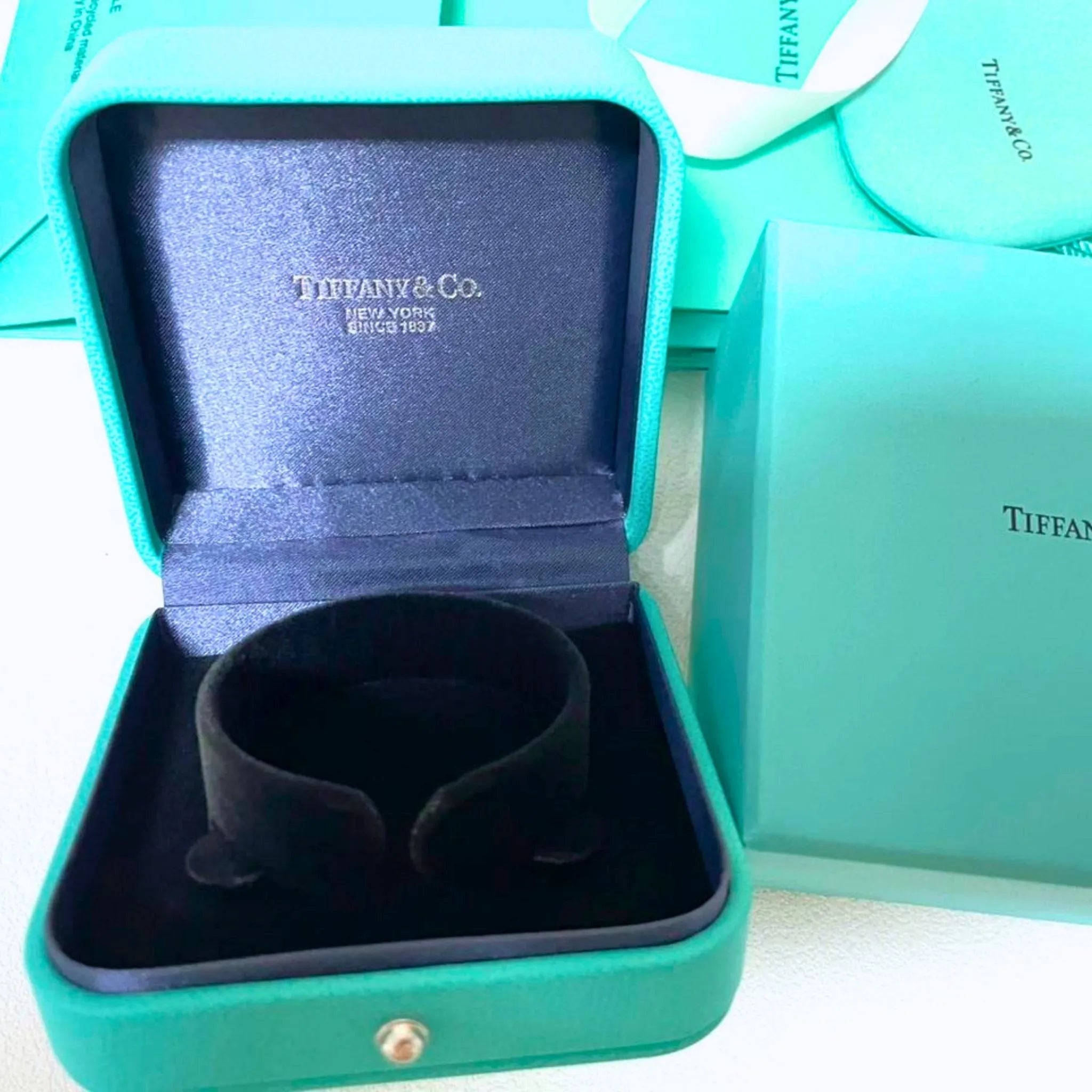 Tiffany & Co. Blue Leather Watch & Bracelet Presentation Gift Storage Box
