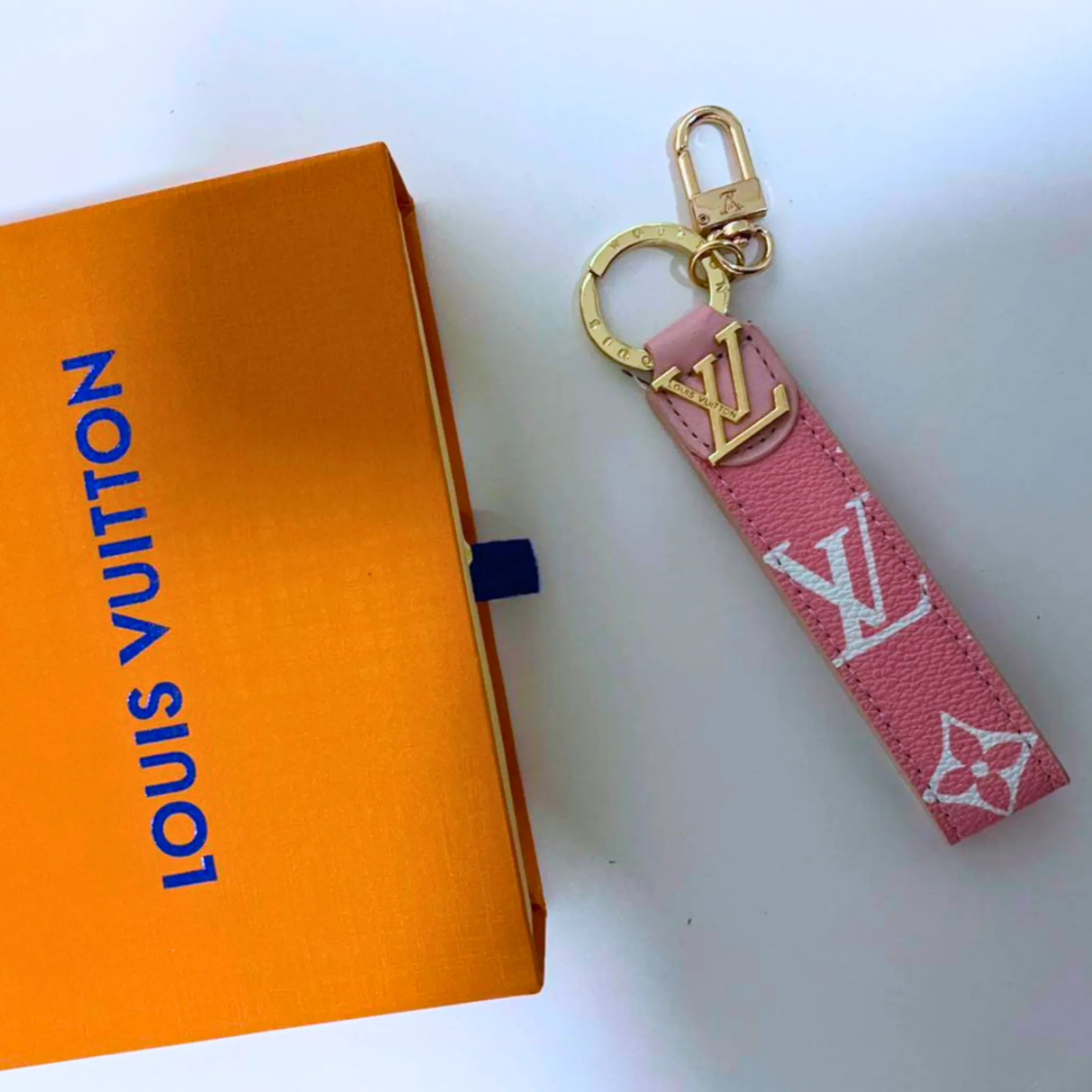 Louis Vuitton Dragonne Key Holder Bag Charm Pink Monogram Keychain