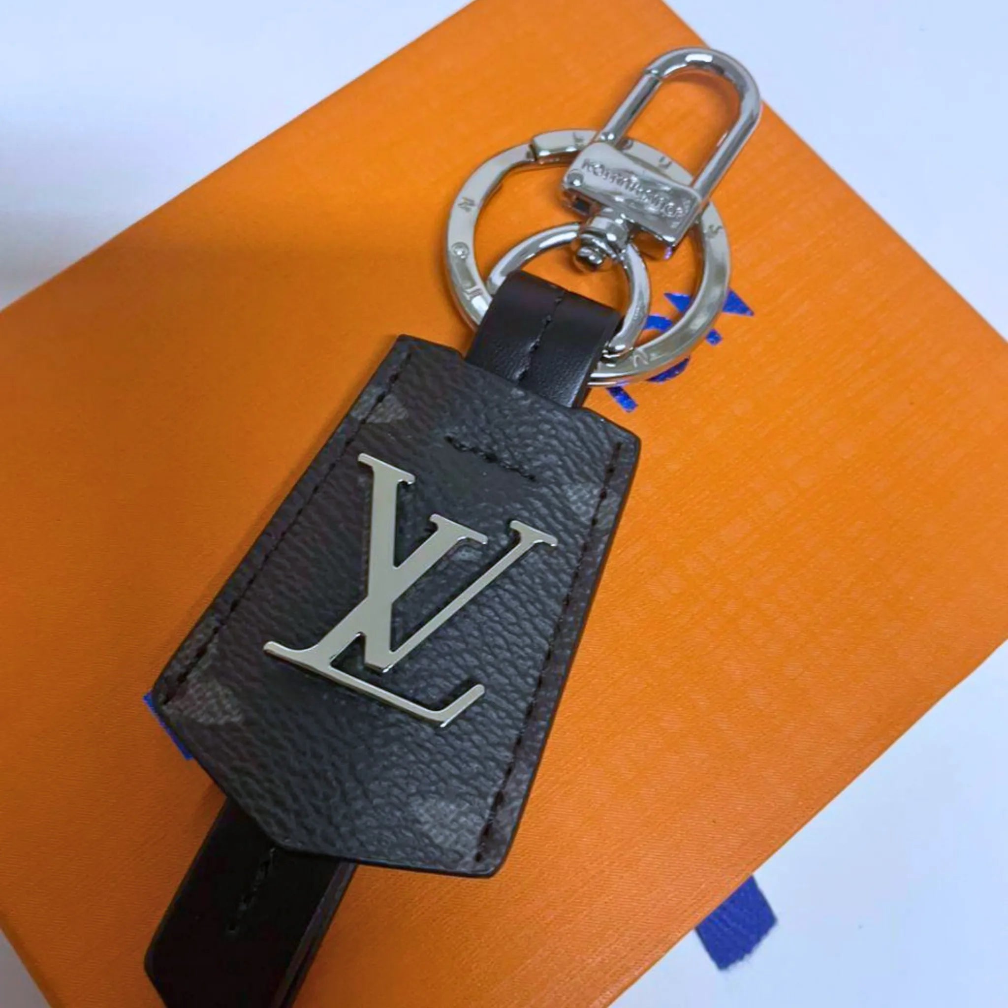 Louis Vuitton Cloches Cles Bag Charm Key Holder Black Monogram Keychain