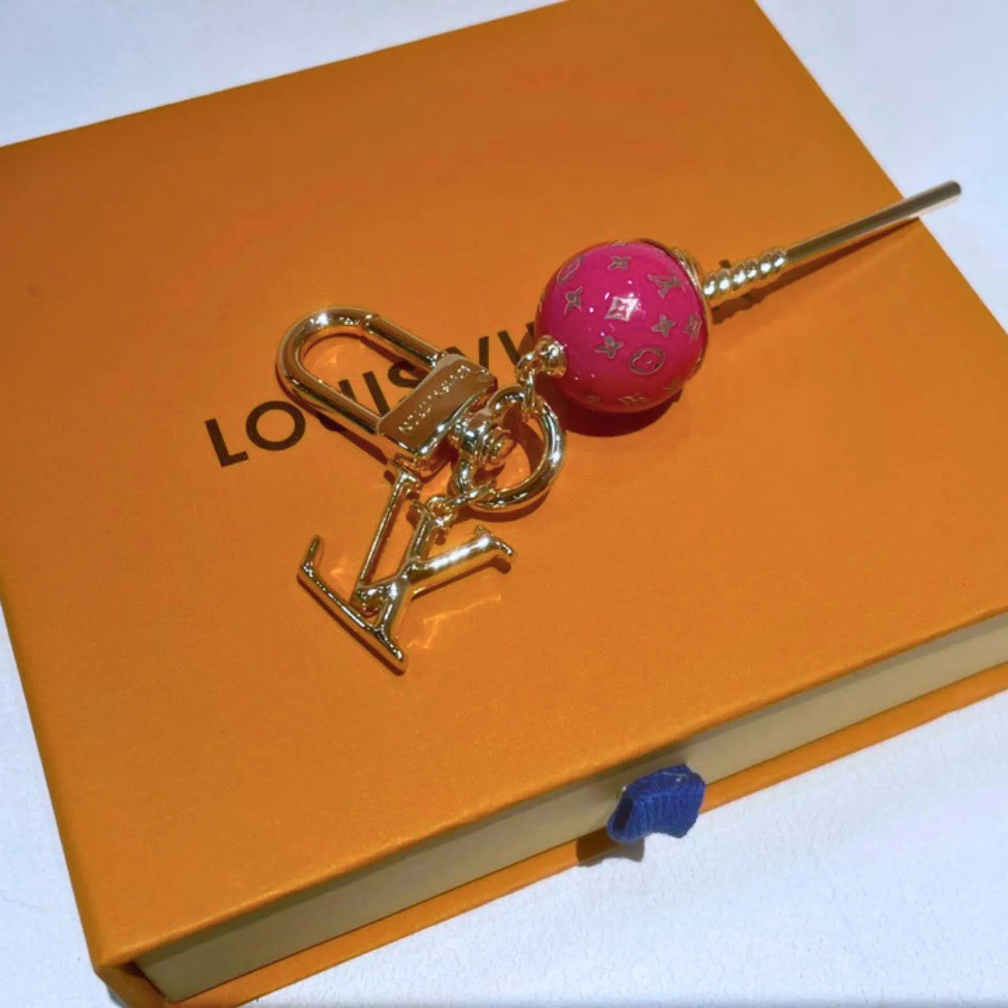 Louis Vuitton Monogram Lollipop Bag Charm Keychain Fuchsia Pink