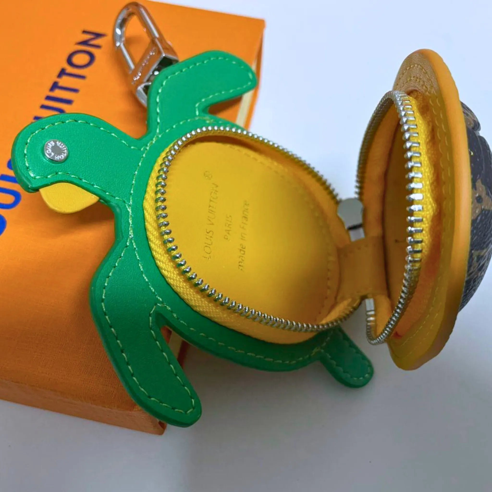 Louis Vuitton Turtle Pouch Bag Charm Green Monogram Mini Keychain M02526