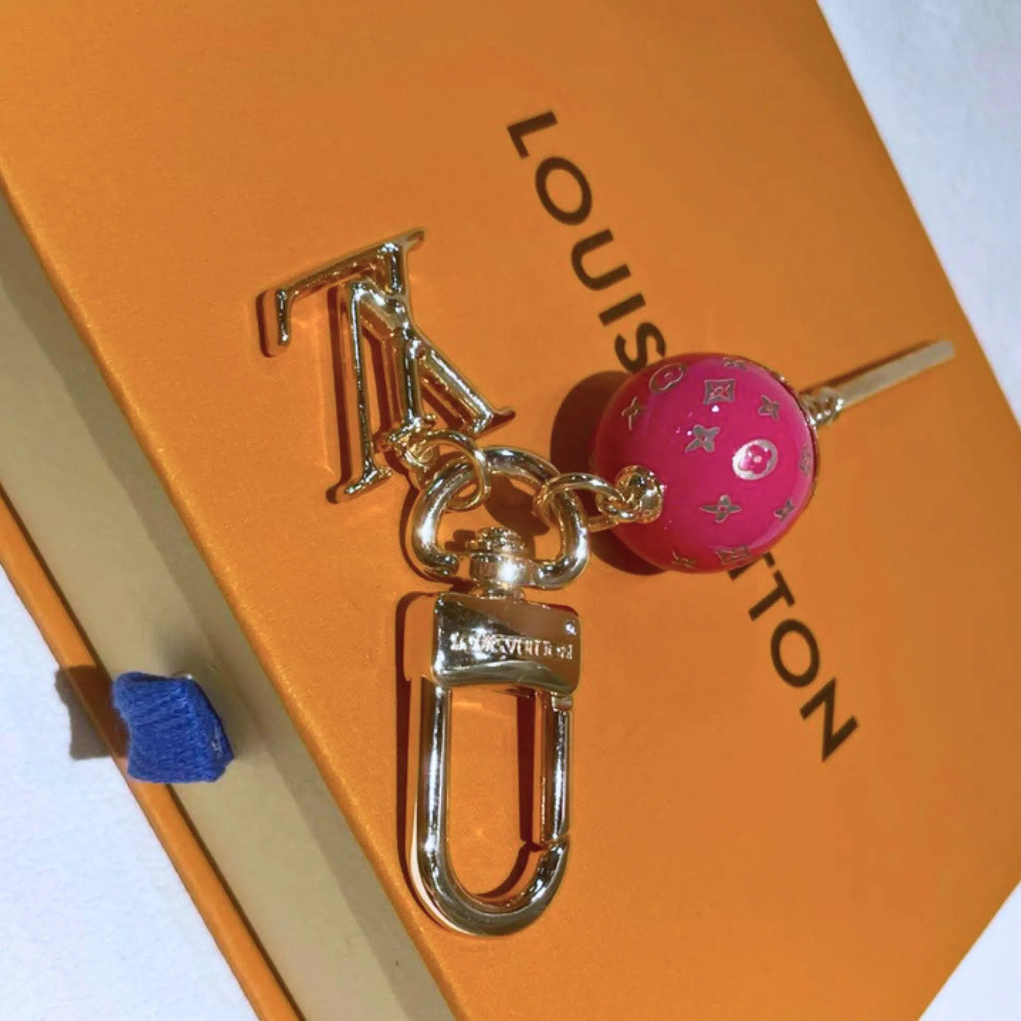 Louis Vuitton Monogram Lollipop Bag Charm Keychain Fuchsia Pink