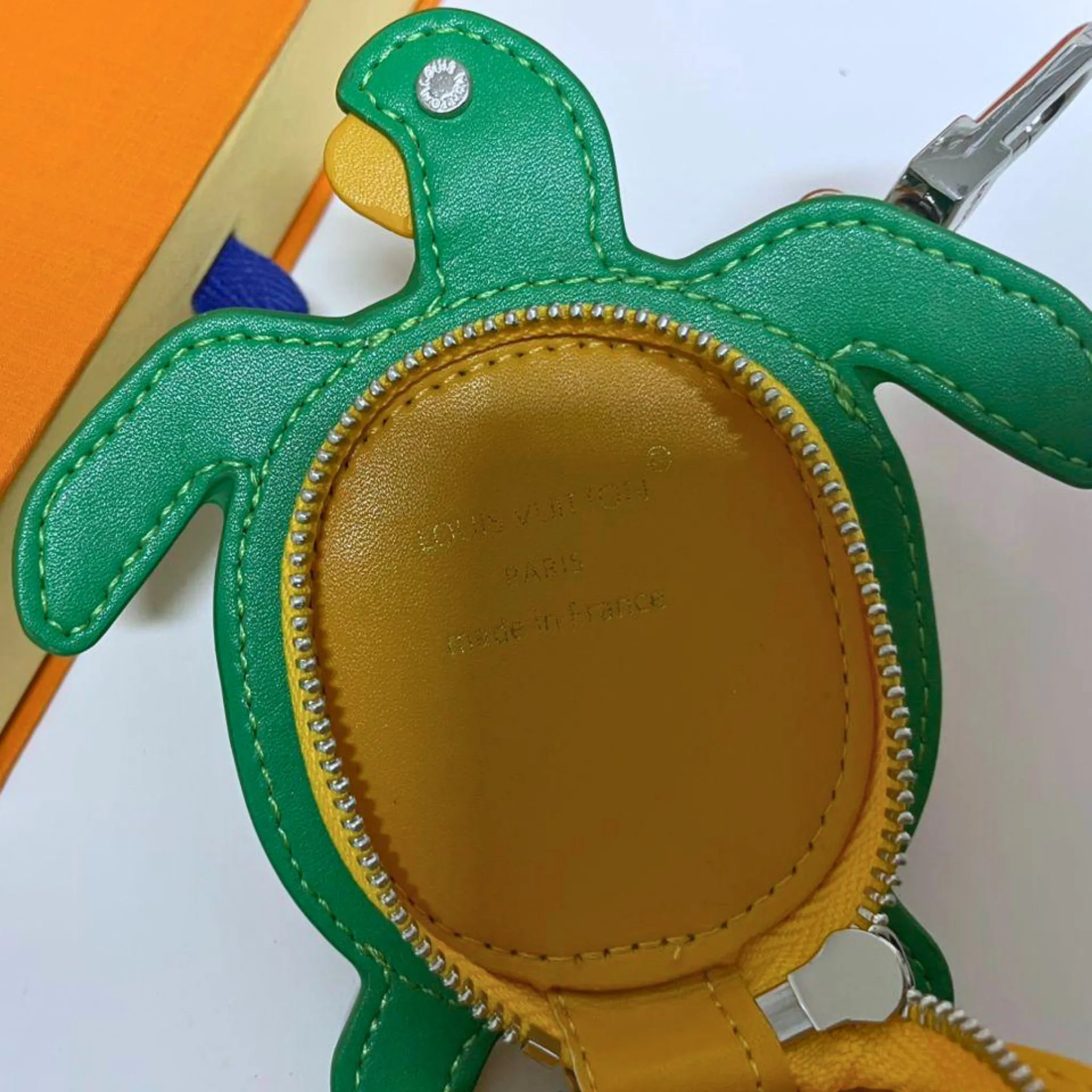 Louis Vuitton Turtle Pouch Bag Charm Green Monogram Mini Keychain M02526