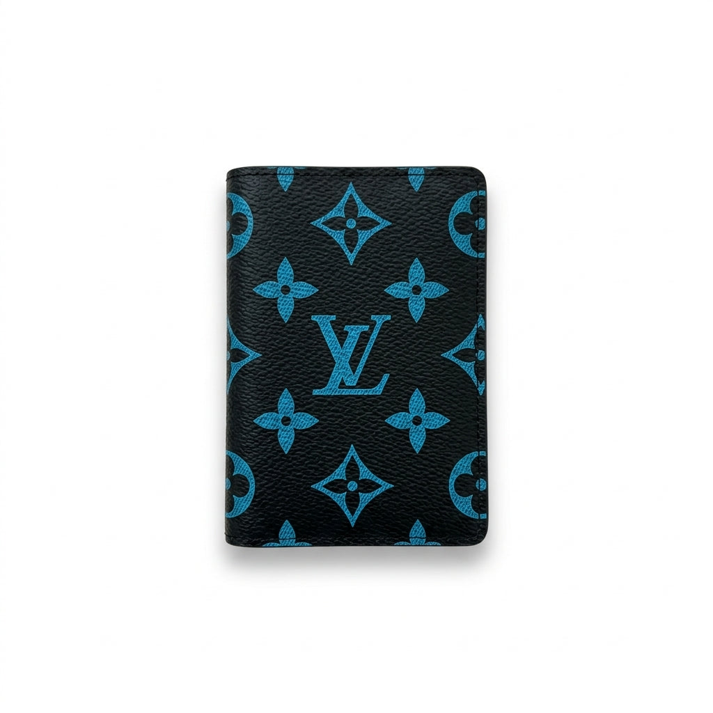 Louis Vuitton Black/Blue Monogram Leather Men's Credit Card Holder / Wallet
