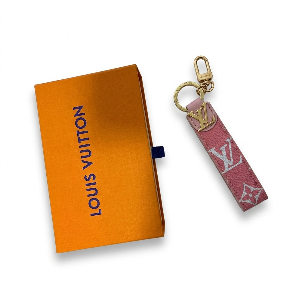 Louis Vuitton Dragonne Key Holder Bag Charm Pink Monogram Keychain