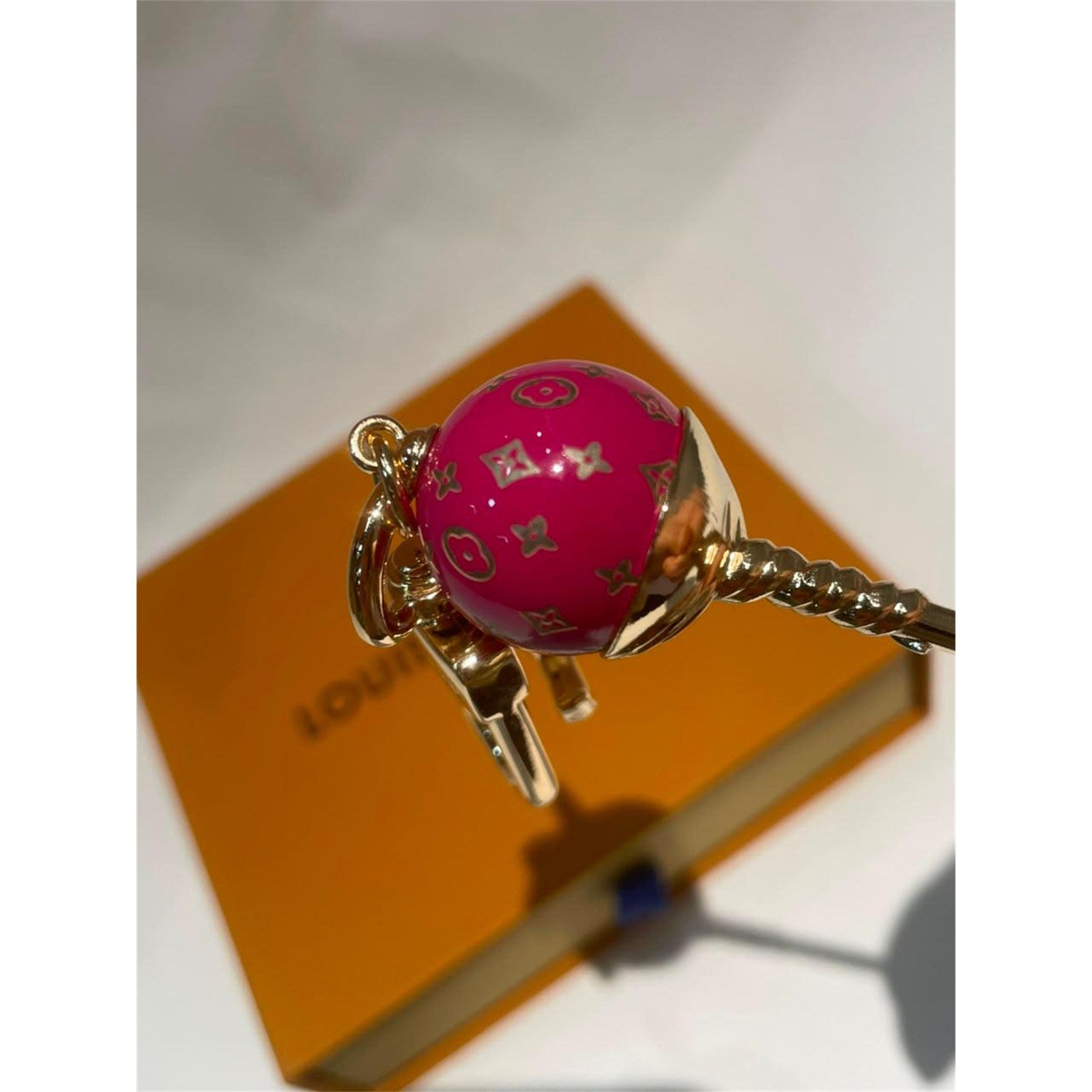 Louis Vuitton Monogram Lollipop Bag Charm Keychain Fuchsia Pink - photo 1