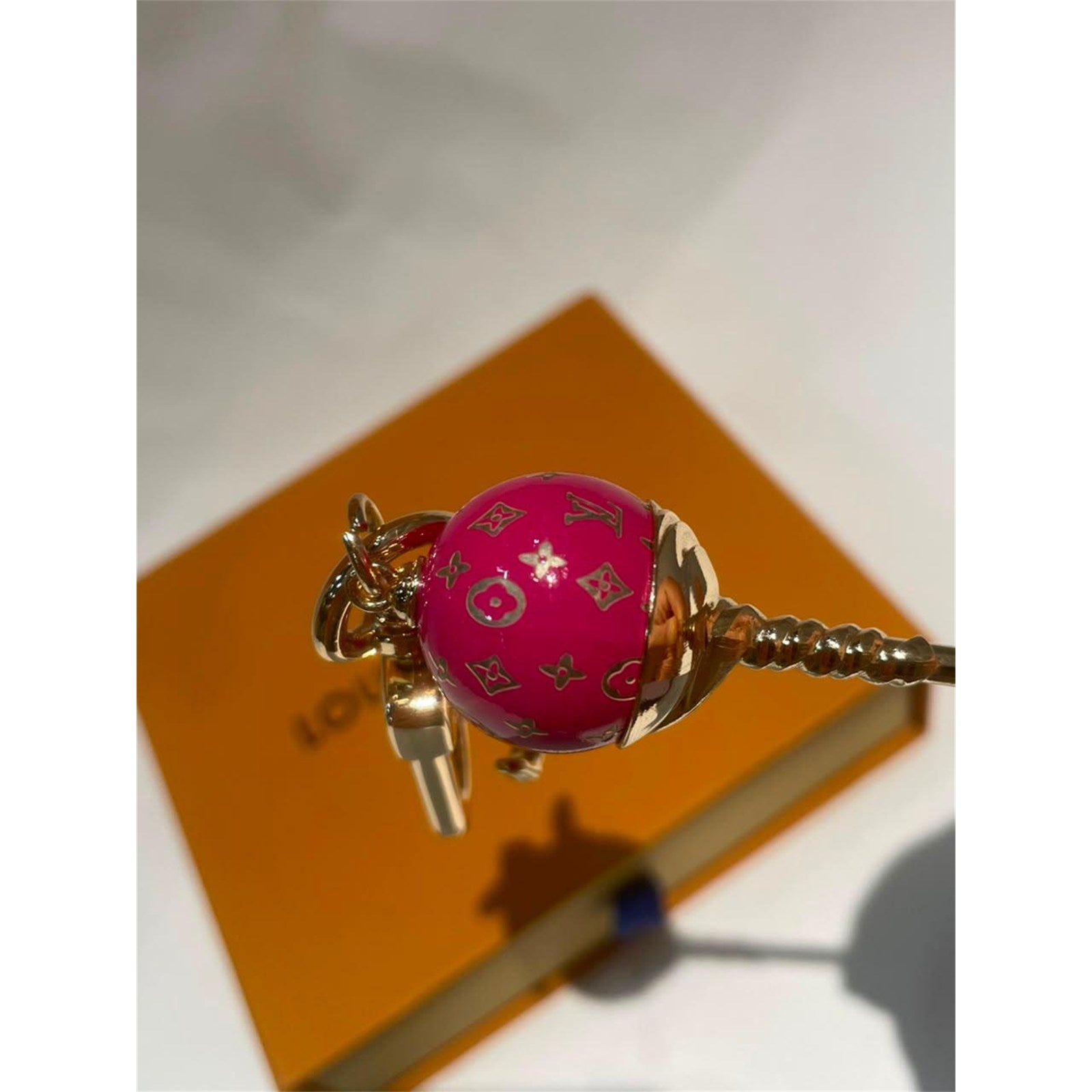 Louis Vuitton Monogram Lollipop Bag Charm Keychain Fuchsia Pink - photo 4