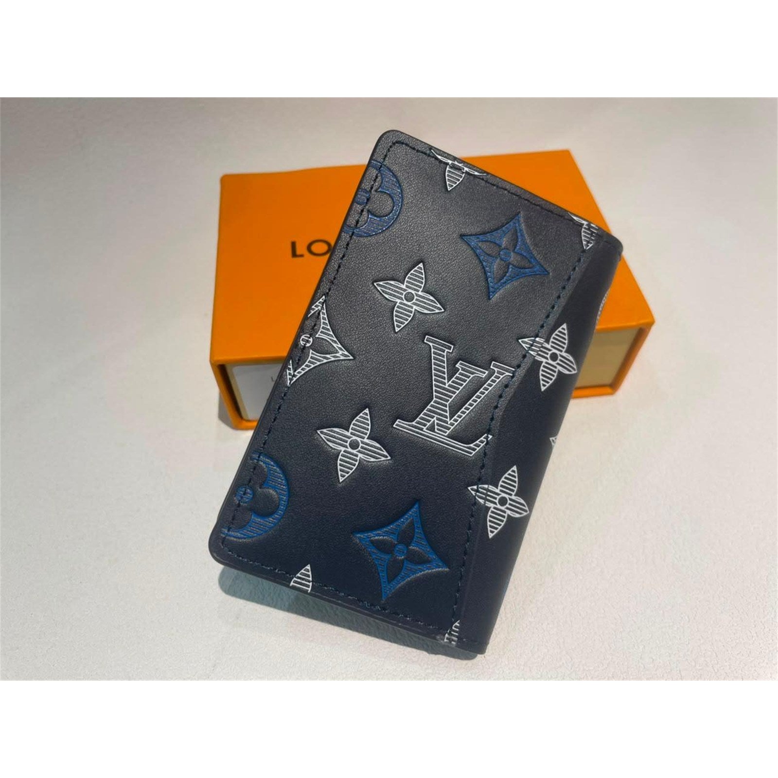 Louis Vuitton LV Monogram Credit Card Wallet Navy Blue - photo 2