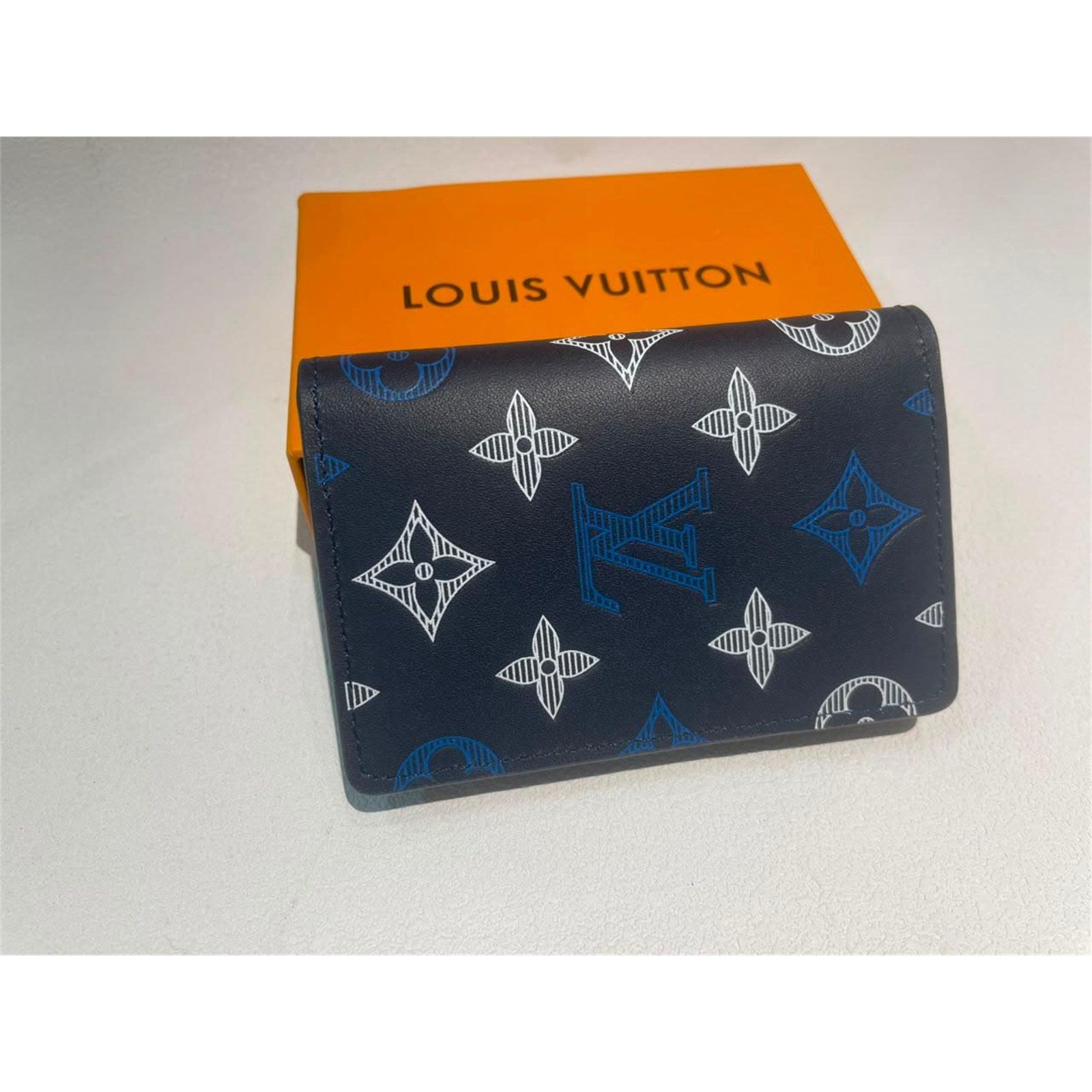 Louis Vuitton LV Monogram Credit Card Wallet Navy Blue - photo 3