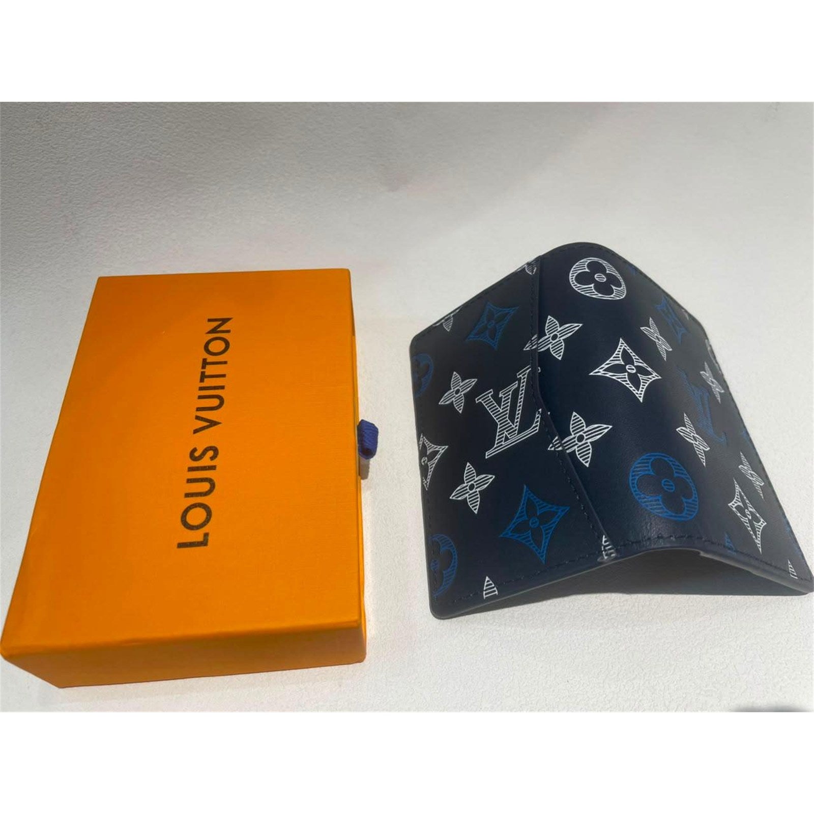 Louis Vuitton LV Monogram Credit Card Wallet Navy Blue - photo 5