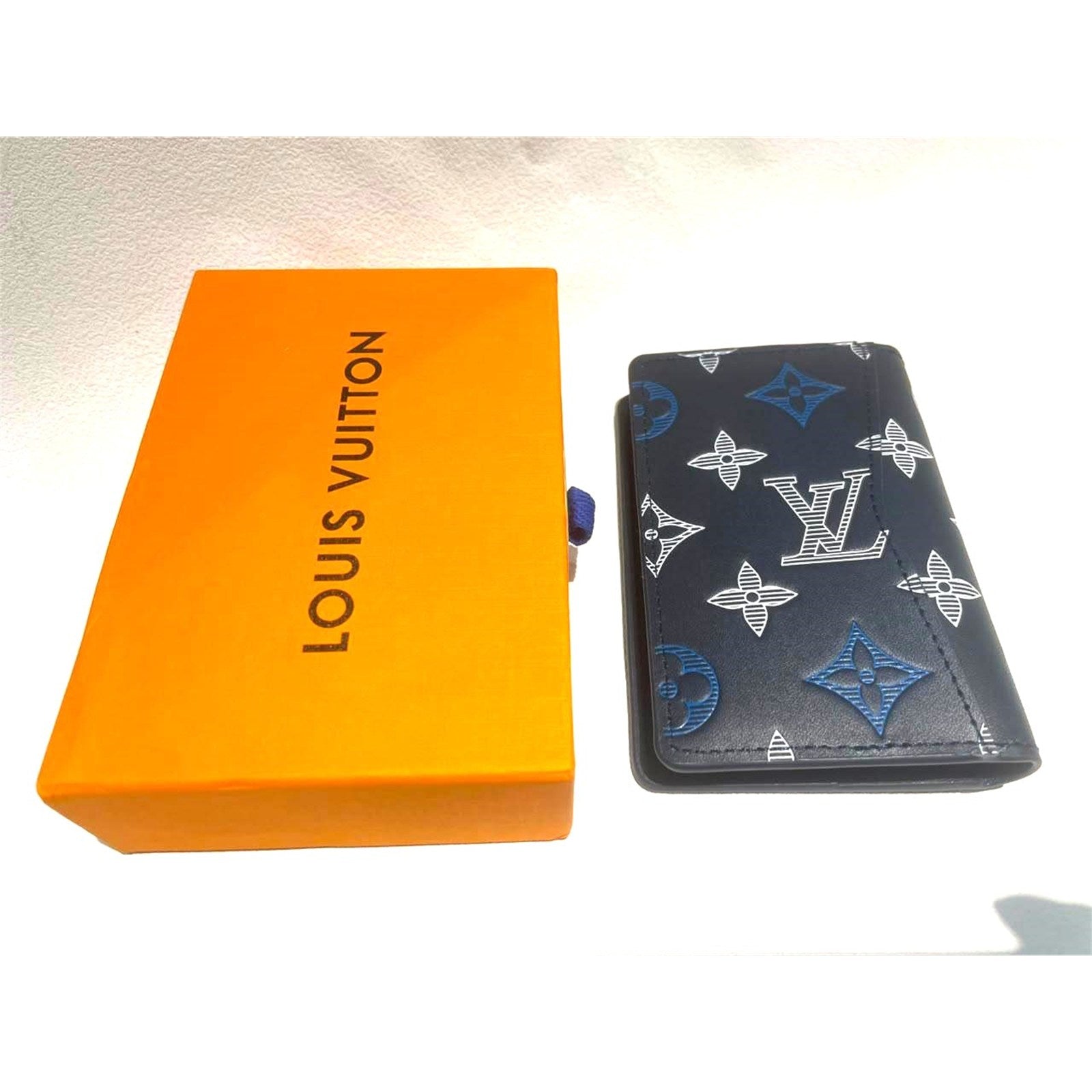 Louis Vuitton LV Monogram Credit Card Wallet Navy Blue - photo 6