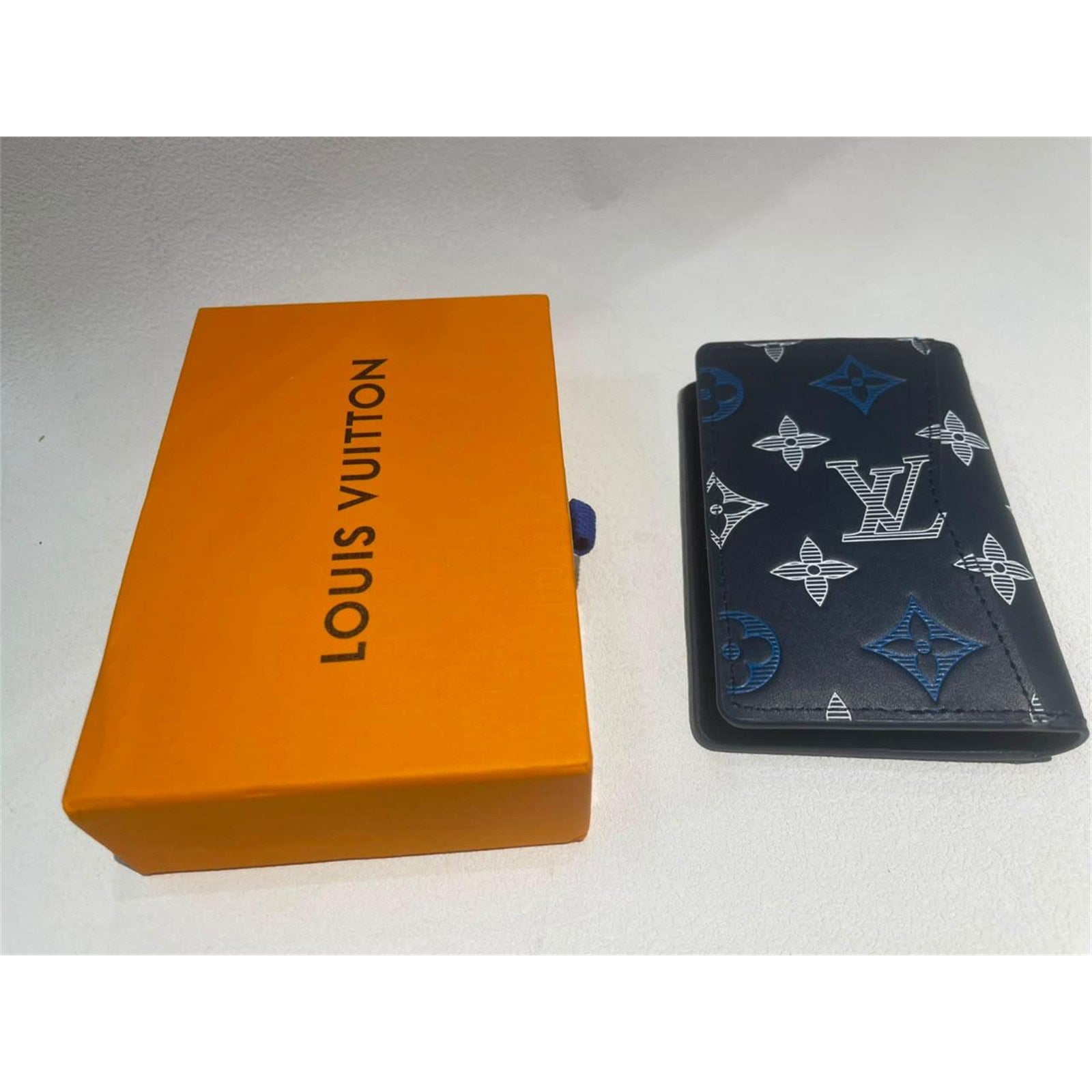 Louis Vuitton LV Monogram Credit Card Wallet Navy Blue - photo 7