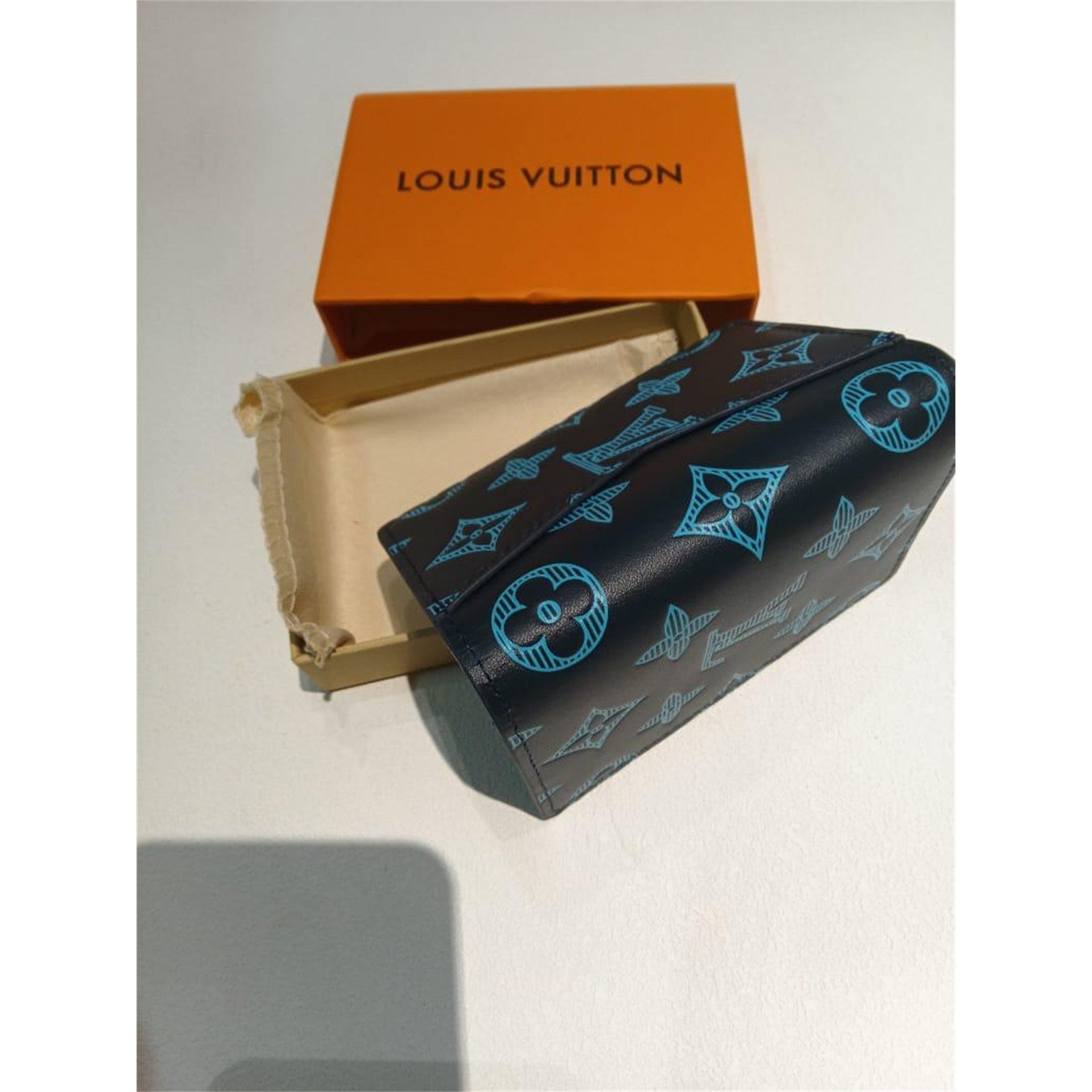 Louis Vuitton Black/Blue Monogram Leather Men's Credit Card Holder / Wallet - photo 5