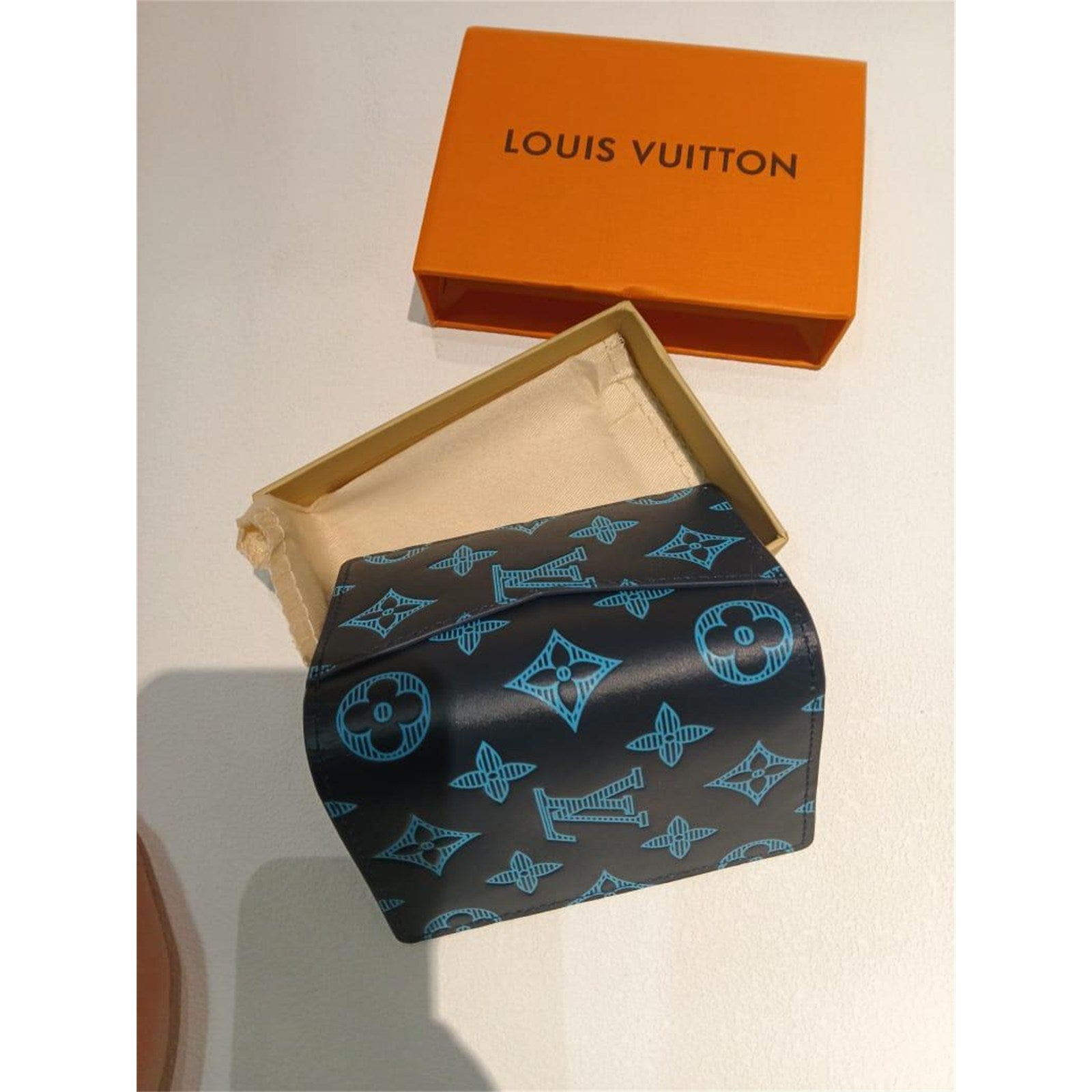 Louis Vuitton Black/Blue Monogram Leather Men's Credit Card Holder / Wallet - photo 7
