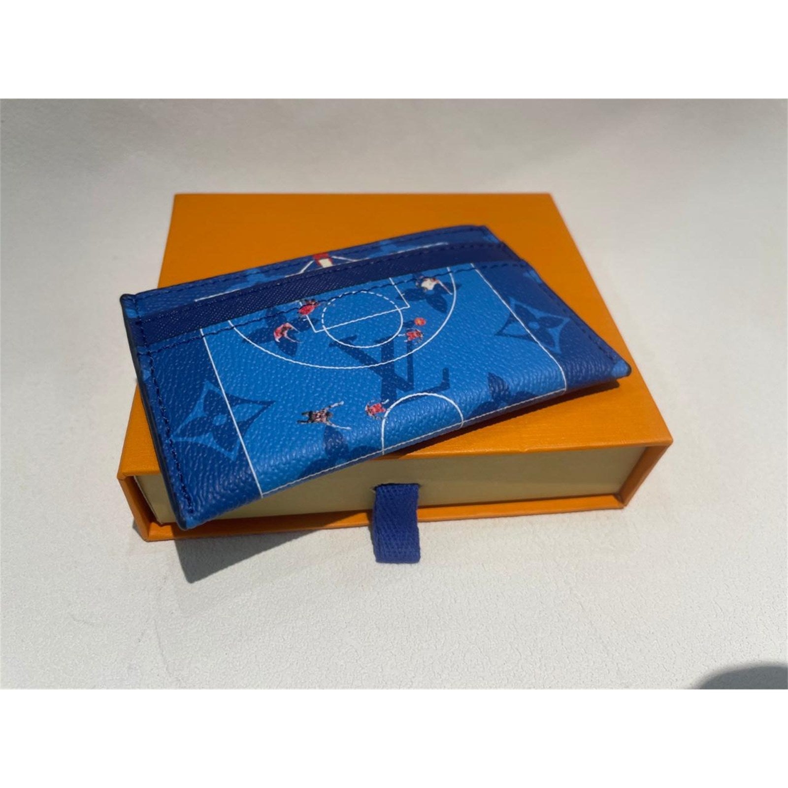 Louis Vuitton Basketball Double Card Holder Blue Monogram - photo 2