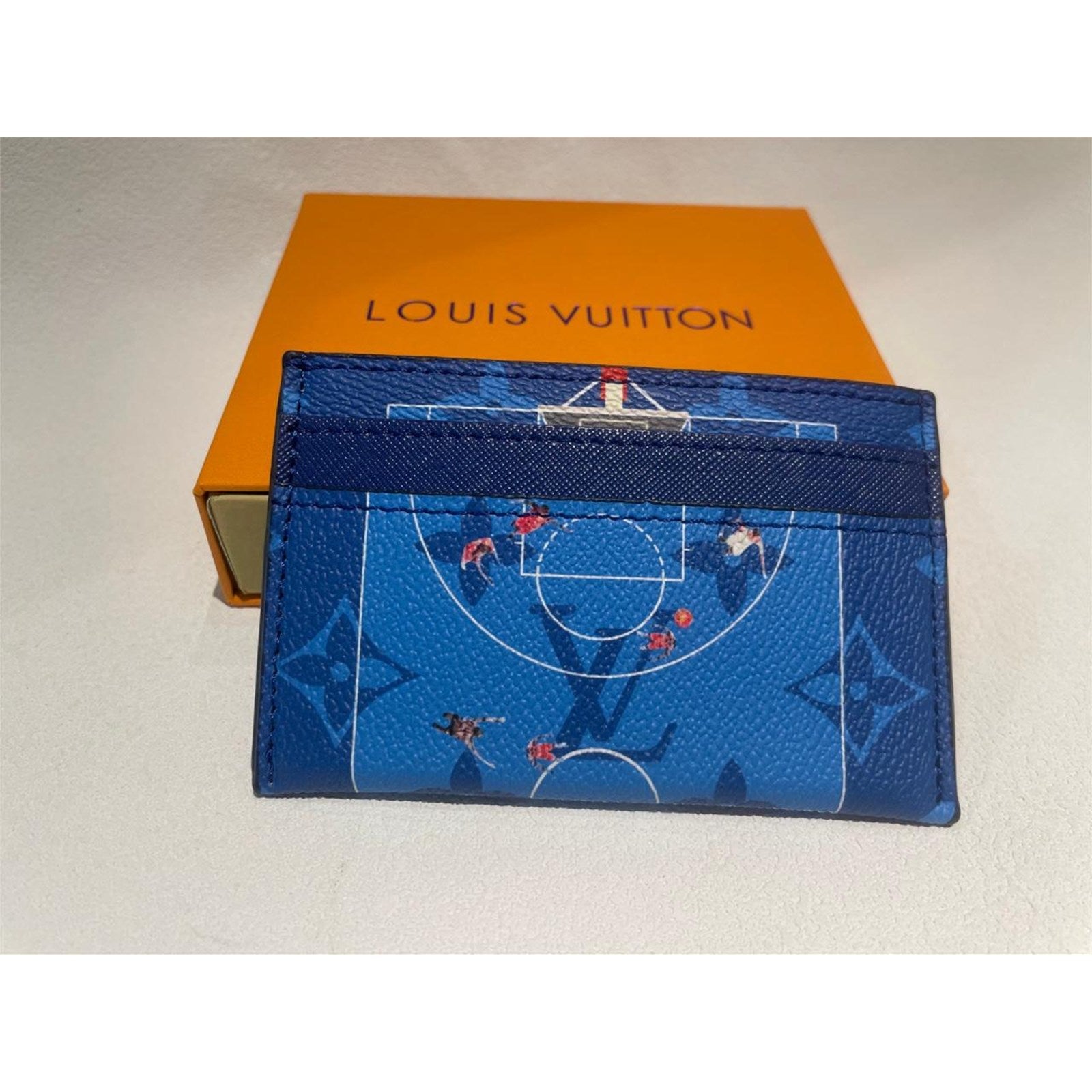 Louis Vuitton Basketball Double Card Holder Blue Monogram - photo 6