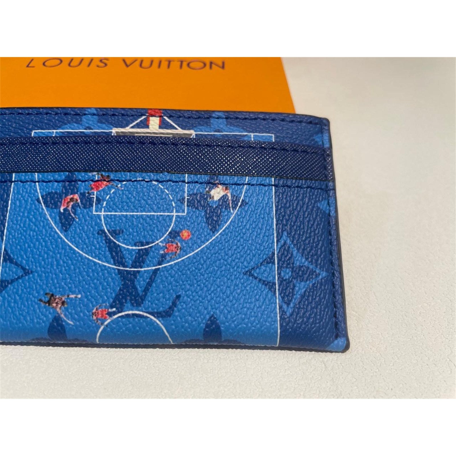 Louis Vuitton Basketball Double Card Holder Blue Monogram - photo 7