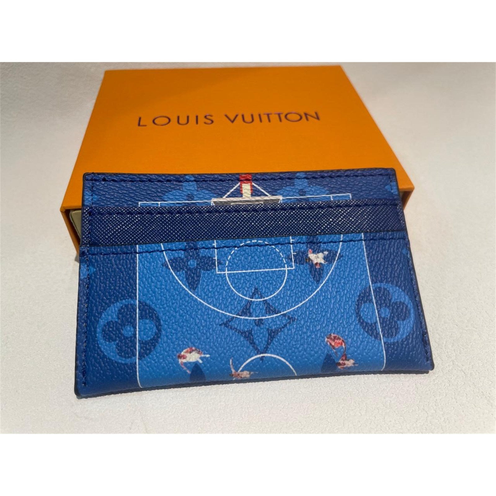 Louis Vuitton Basketball Double Card Holder Blue Monogram - photo 8