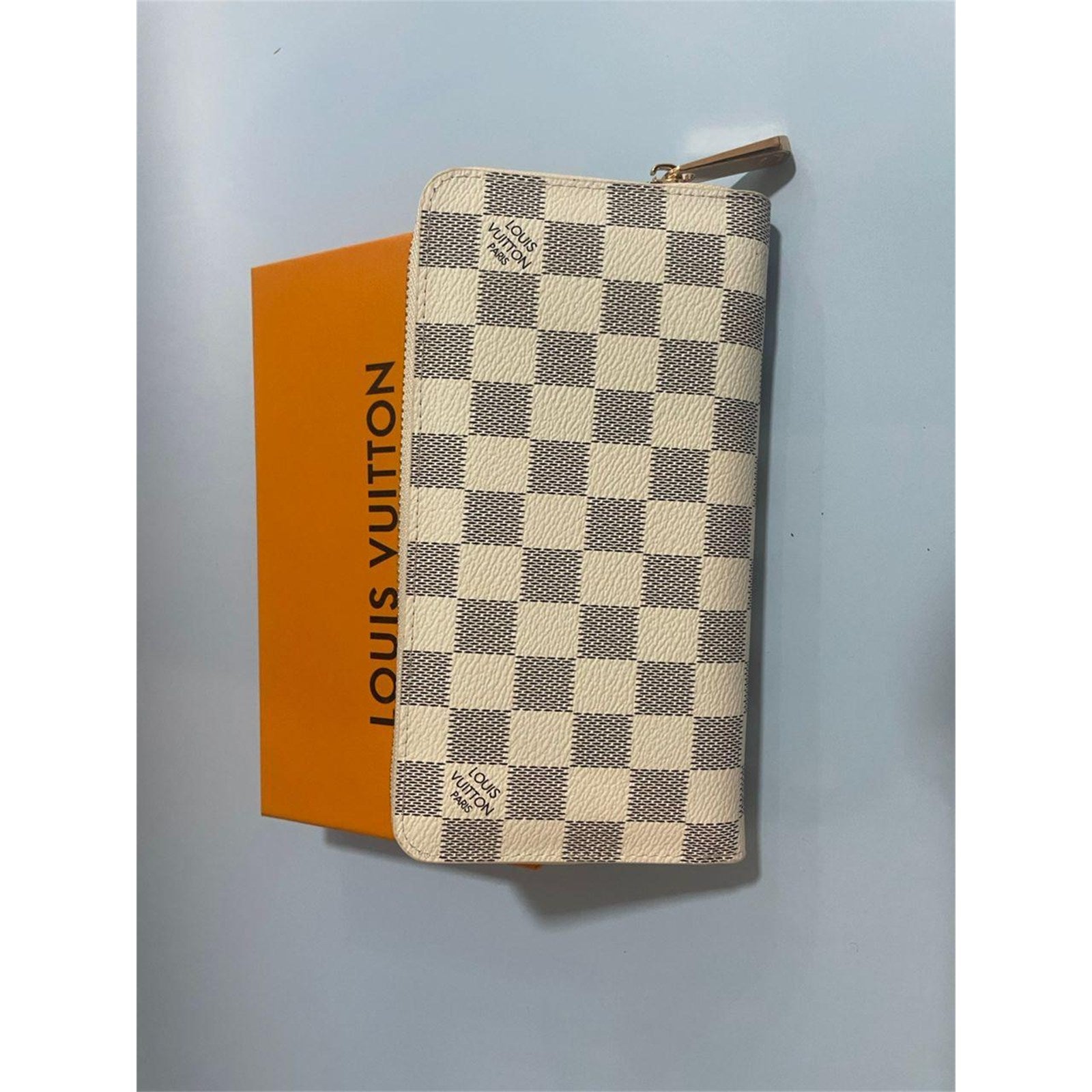 Louis Vuitton Damier Azur Zippy Zip Around Long Wallet Purse White - photo 1