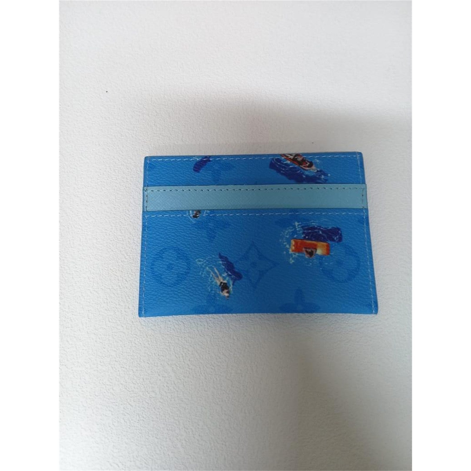 Louis Vuitton double card holder Pool Blue Colored Monogram with Box - photo 3