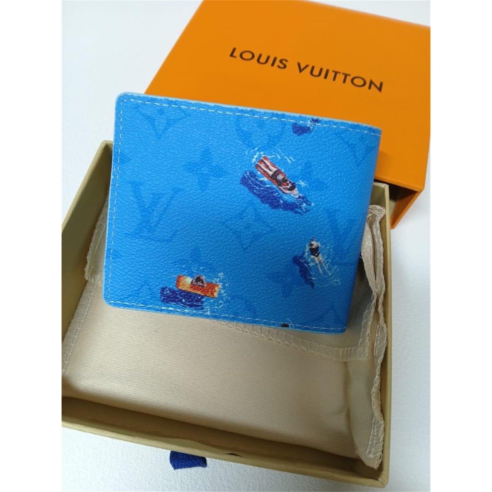 Louis Vuitton Blue Lagoon Slender Wallet Card Holder Monogram Canvas - photo 3