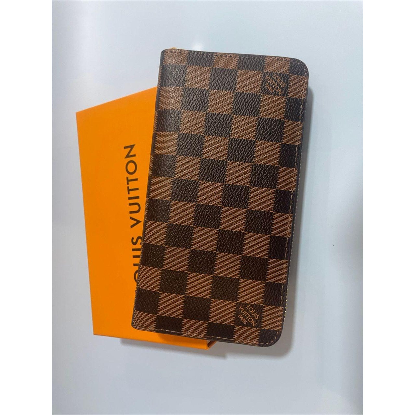 Louis Vuitton Damier Ebene Zippy Zip Around Long Wallet Purse Brown - photo 1