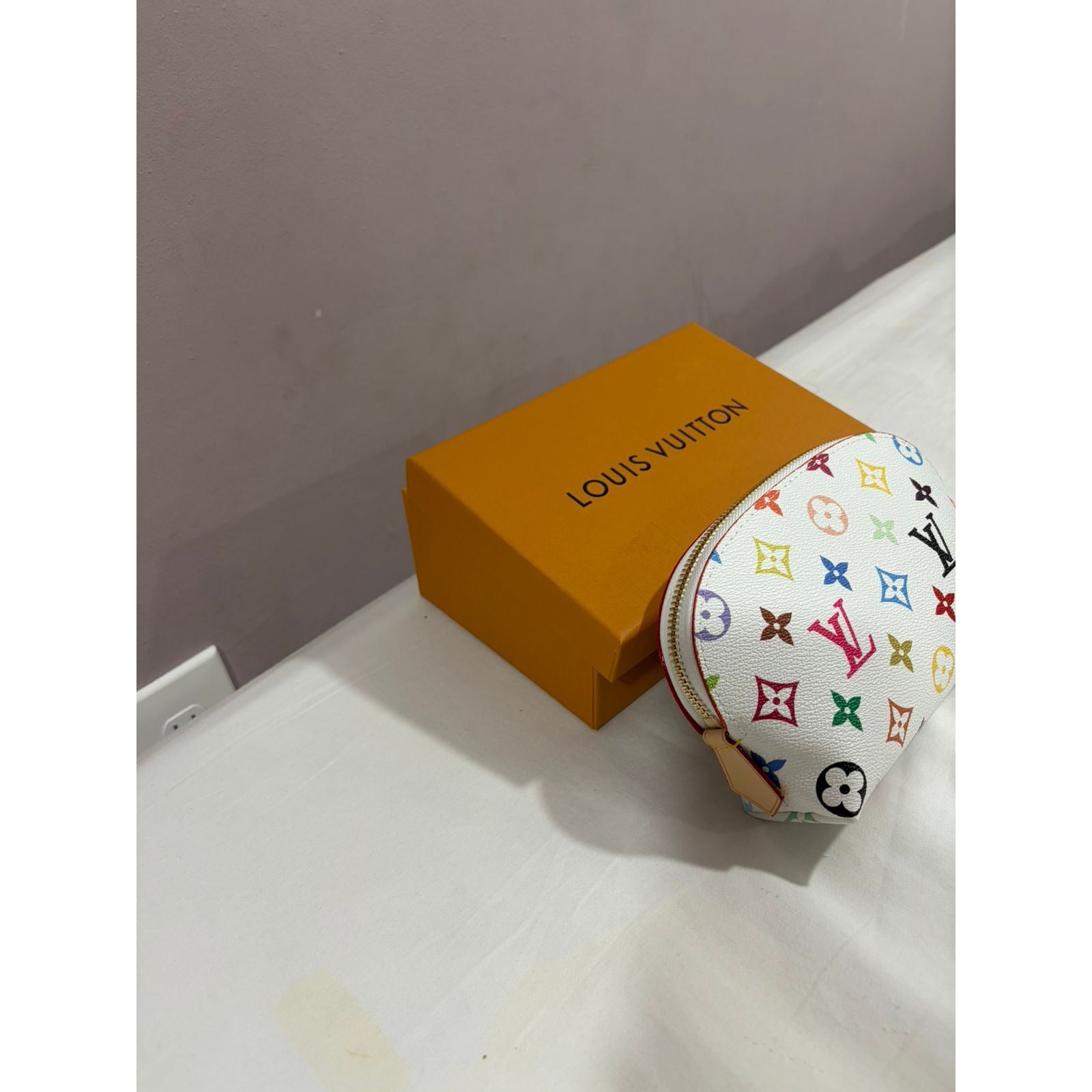 LV Multicolor Pochette Cosmetic PM Pouch White with Box & Dust Bag - photo 8