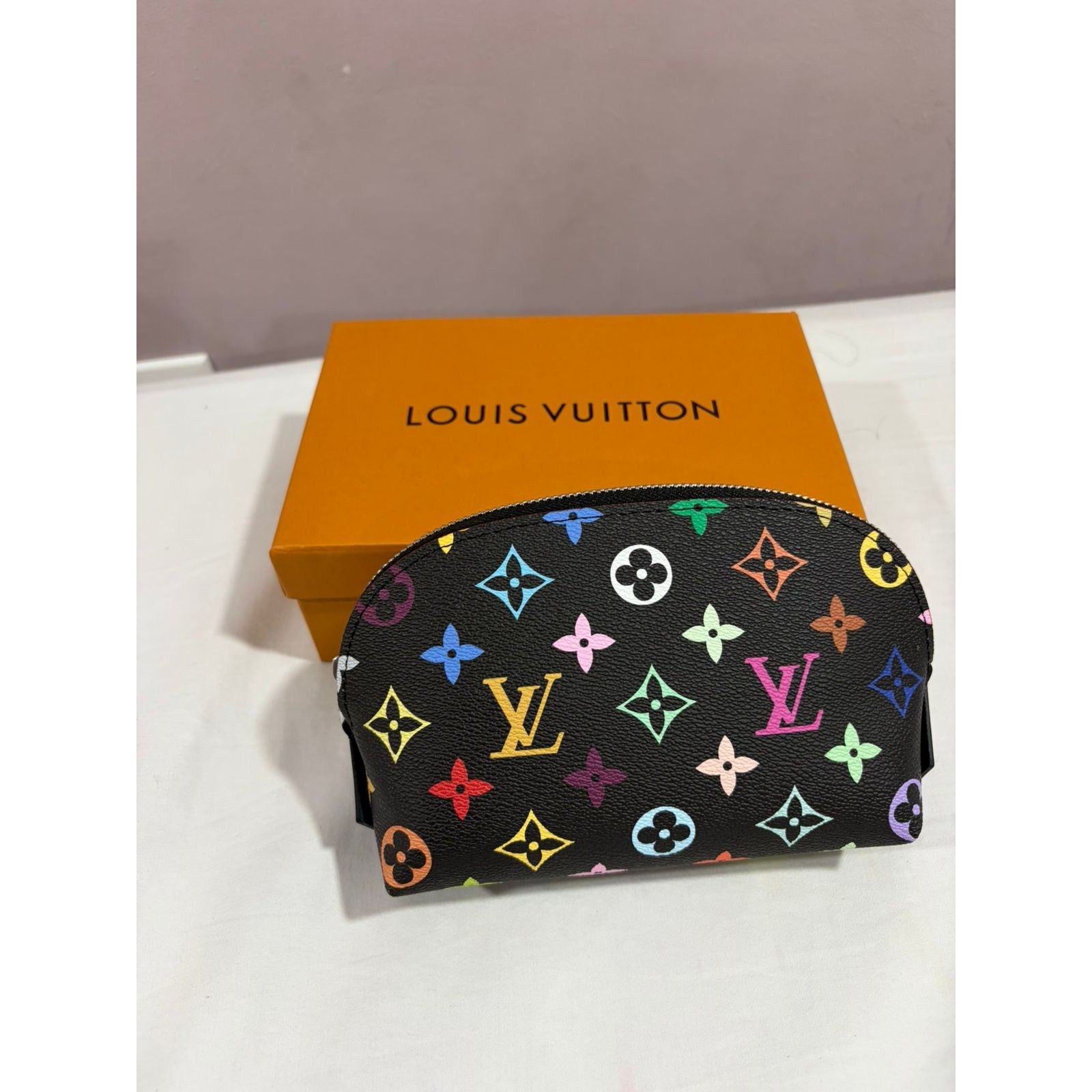 Louis Vuitton Monogram Multicolor Noir Pochette Cosmetic Pouch Bag - photo 1