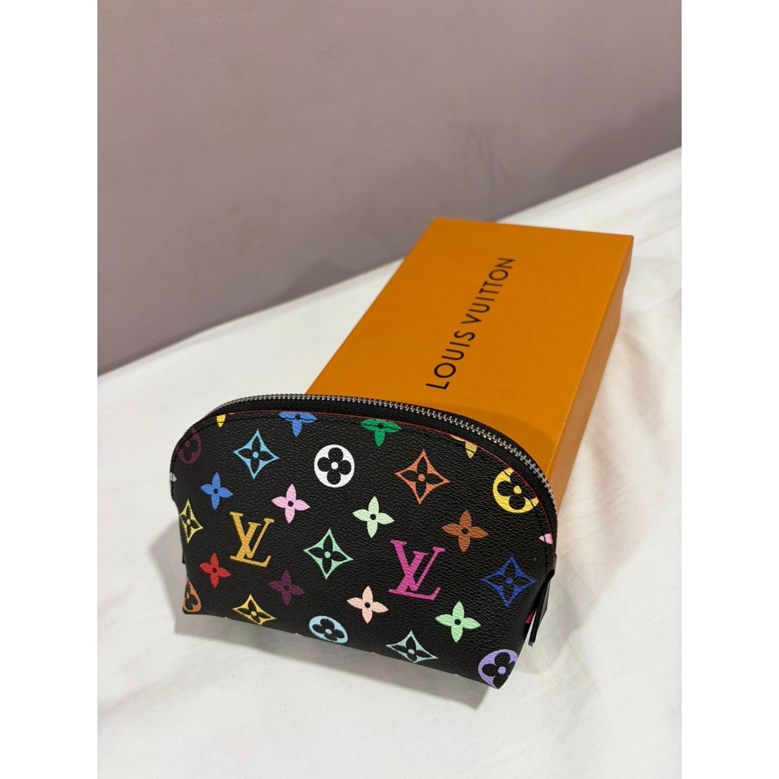 Louis Vuitton Monogram Multicolor Noir Pochette Cosmetic Pouch Bag - photo 2