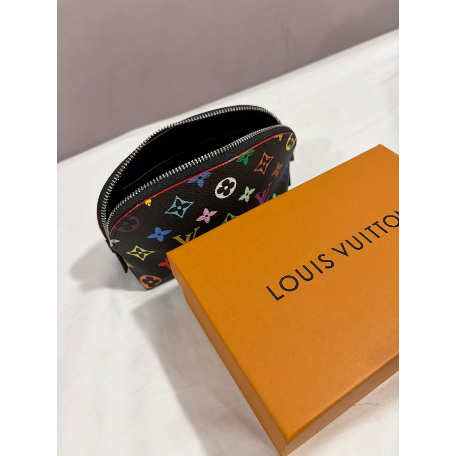 Louis Vuitton Monogram Multicolor Noir Pochette Cosmetic Pouch Bag - photo 8