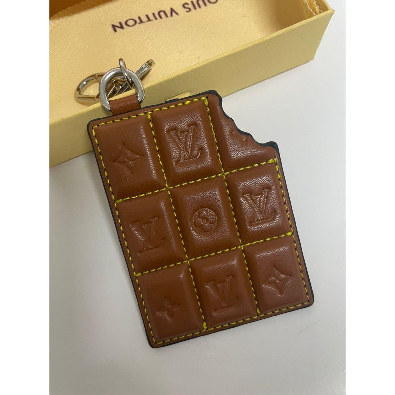 Louis Vuitton Chocolate Bar Key Holder / Bag Charm Keychain LV Monogram - photo 4