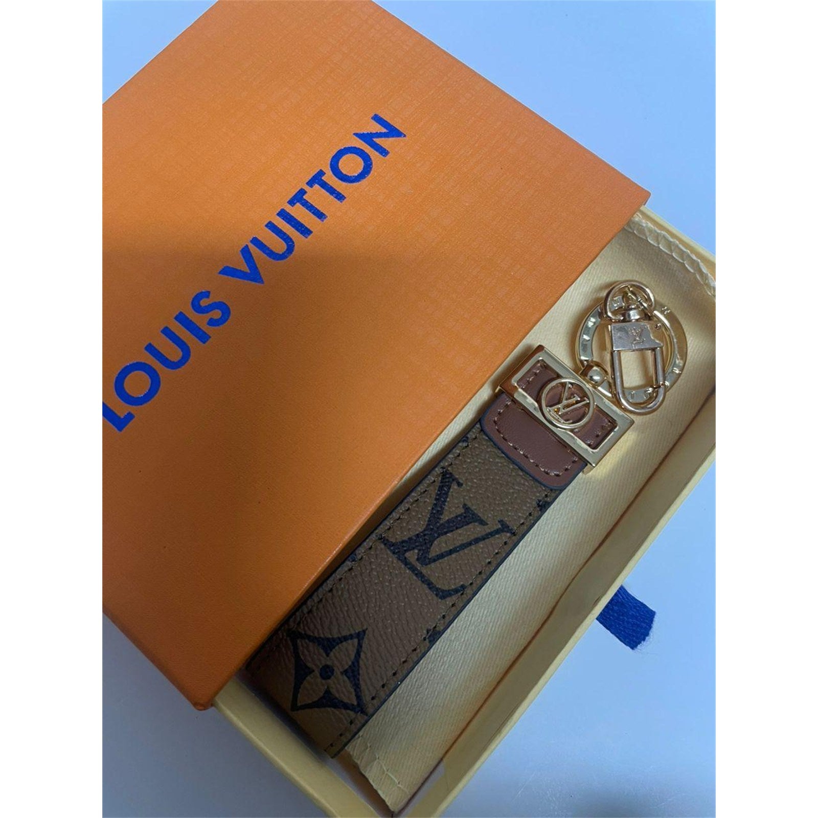 Louis Vuitton Dragonne Key Holder Key Chain LV Reverse Monogram Brown + Dust Bag - photo 2