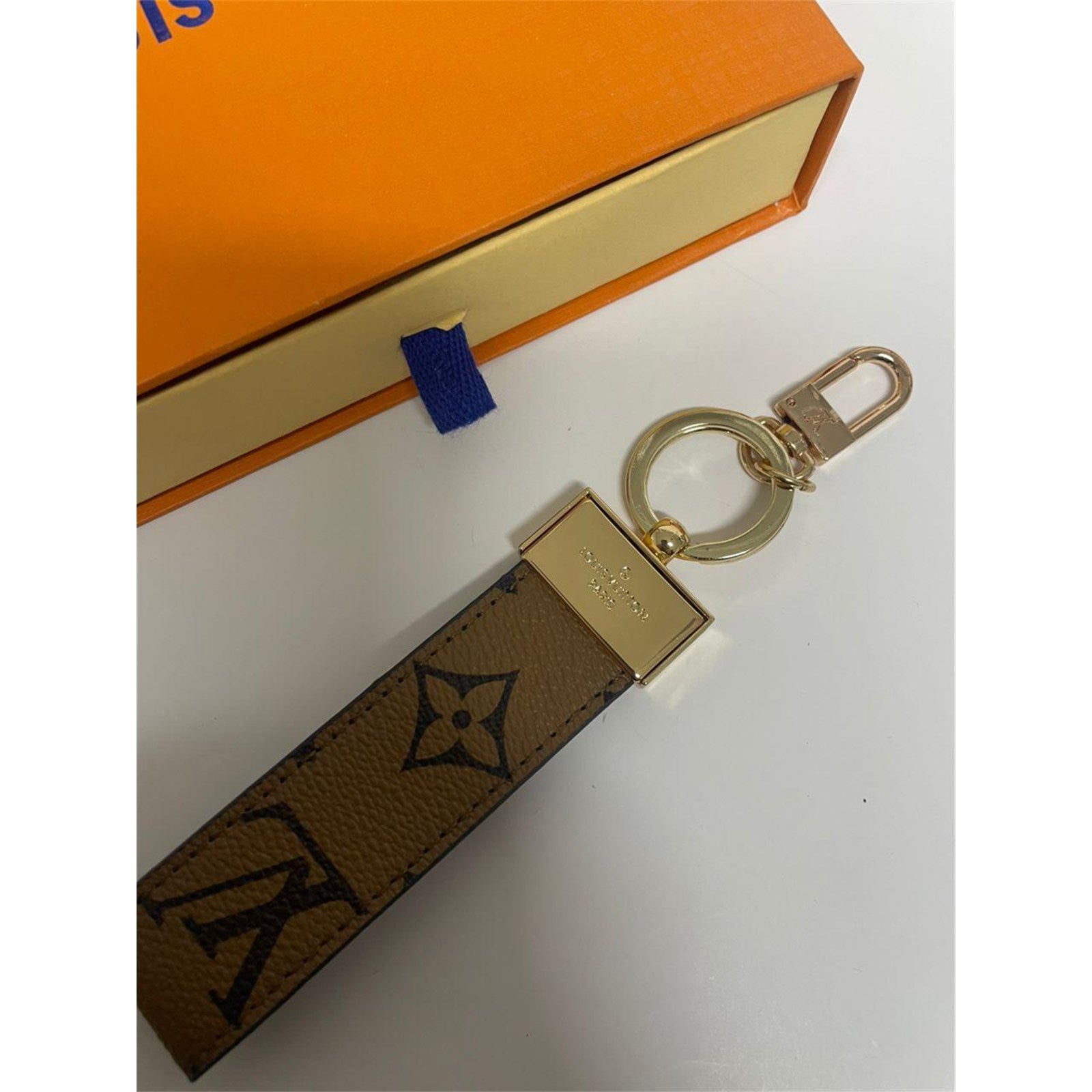 Louis Vuitton Dragonne Key Holder Key Chain LV Reverse Monogram Brown + Dust Bag - photo 4