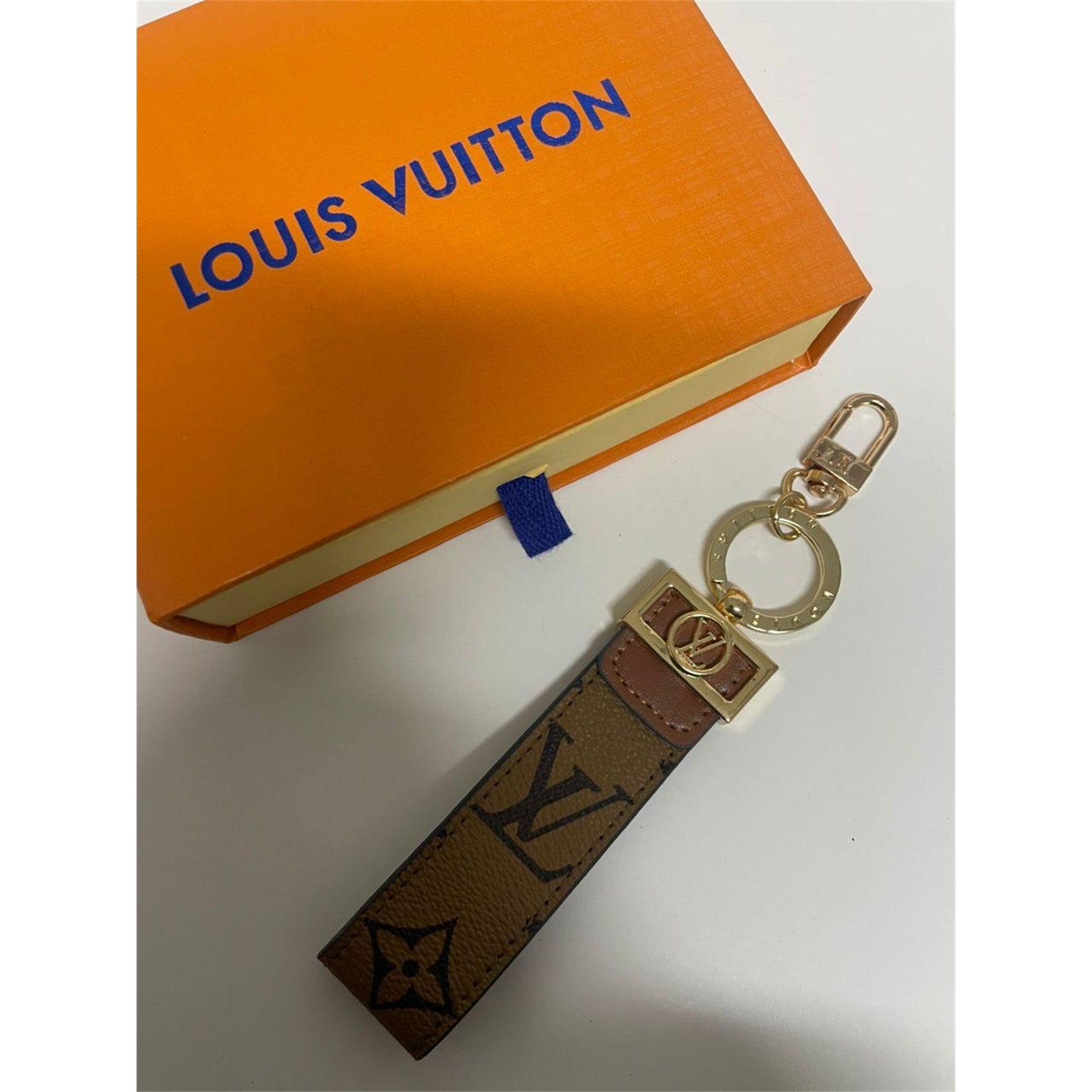Louis Vuitton Dragonne Key Holder Key Chain LV Reverse Monogram Brown + Dust Bag - photo 6