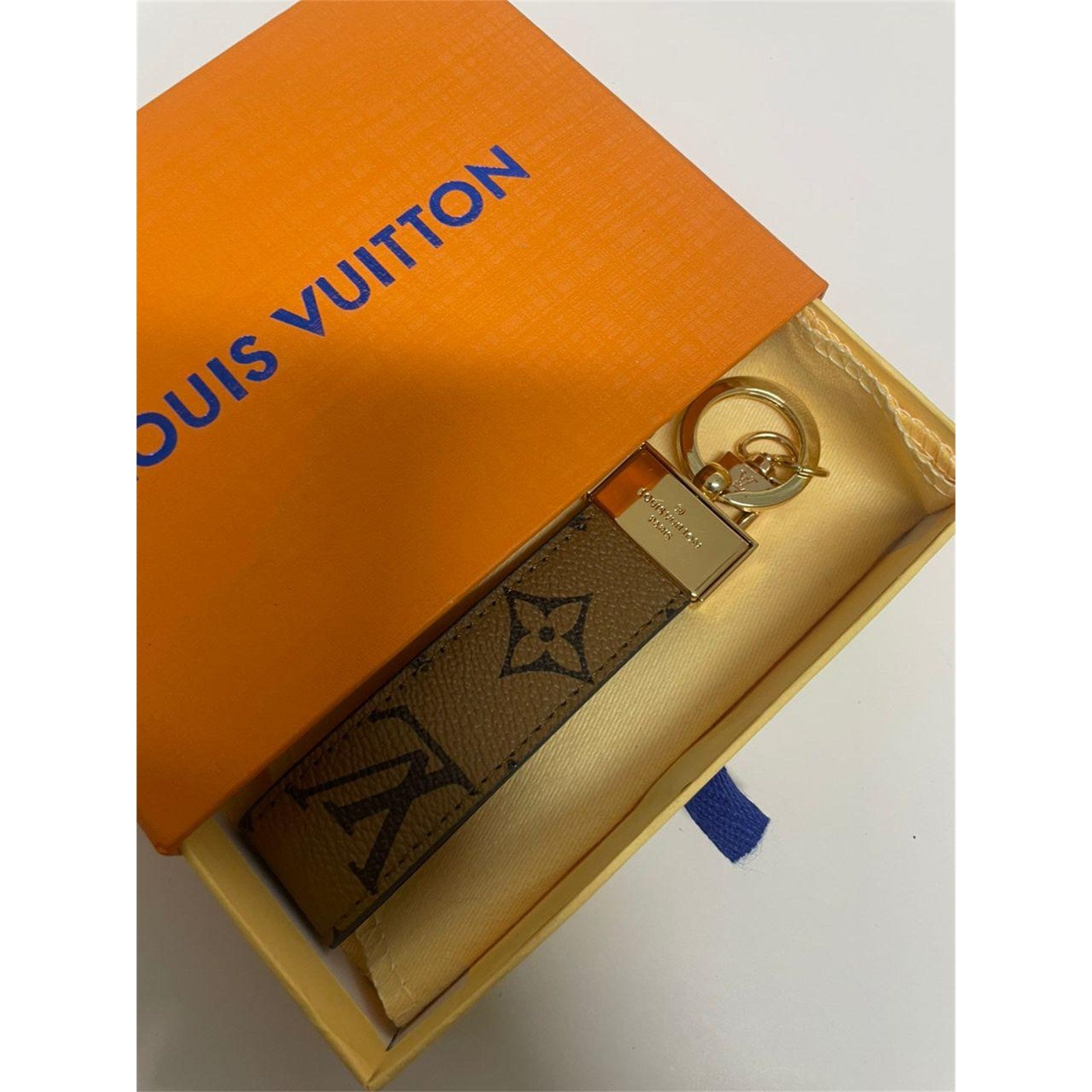 Louis Vuitton Dragonne Key Holder Key Chain LV Reverse Monogram Brown + Dust Bag - photo 8
