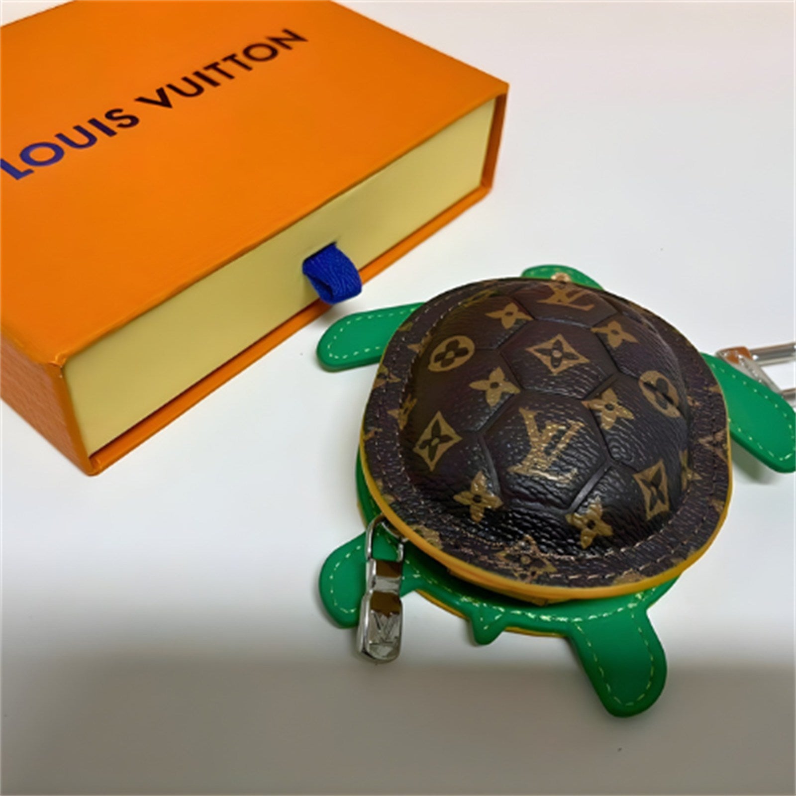 Louis Vuitton Monogram Green Turtle Mini Pouch Keychain Bag Charm - photo 1