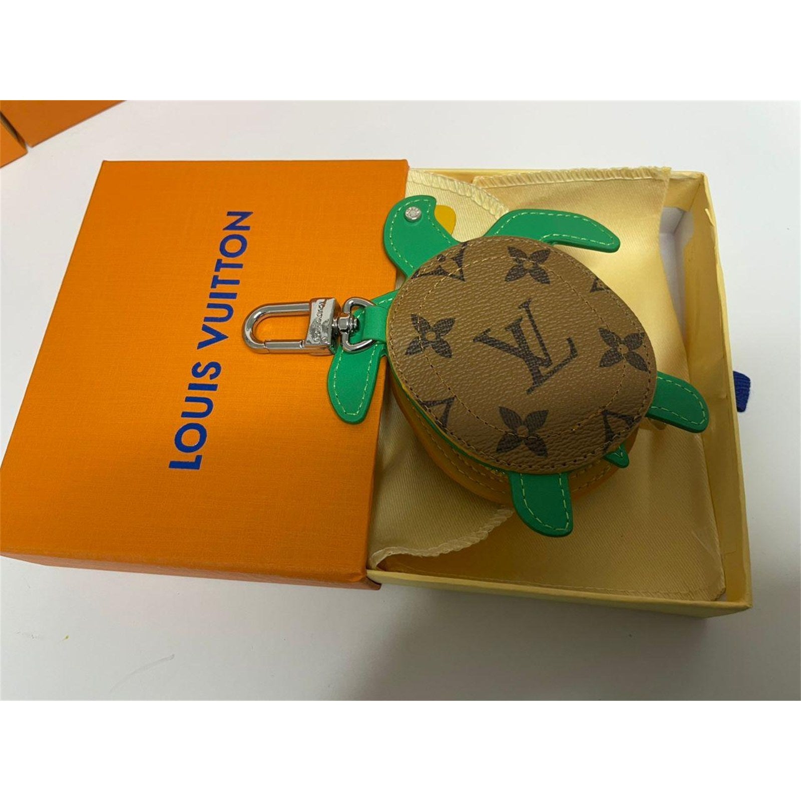 Louis Vuitton Monogram Green Turtle Mini Pouch Keychain Bag Charm - photo 7